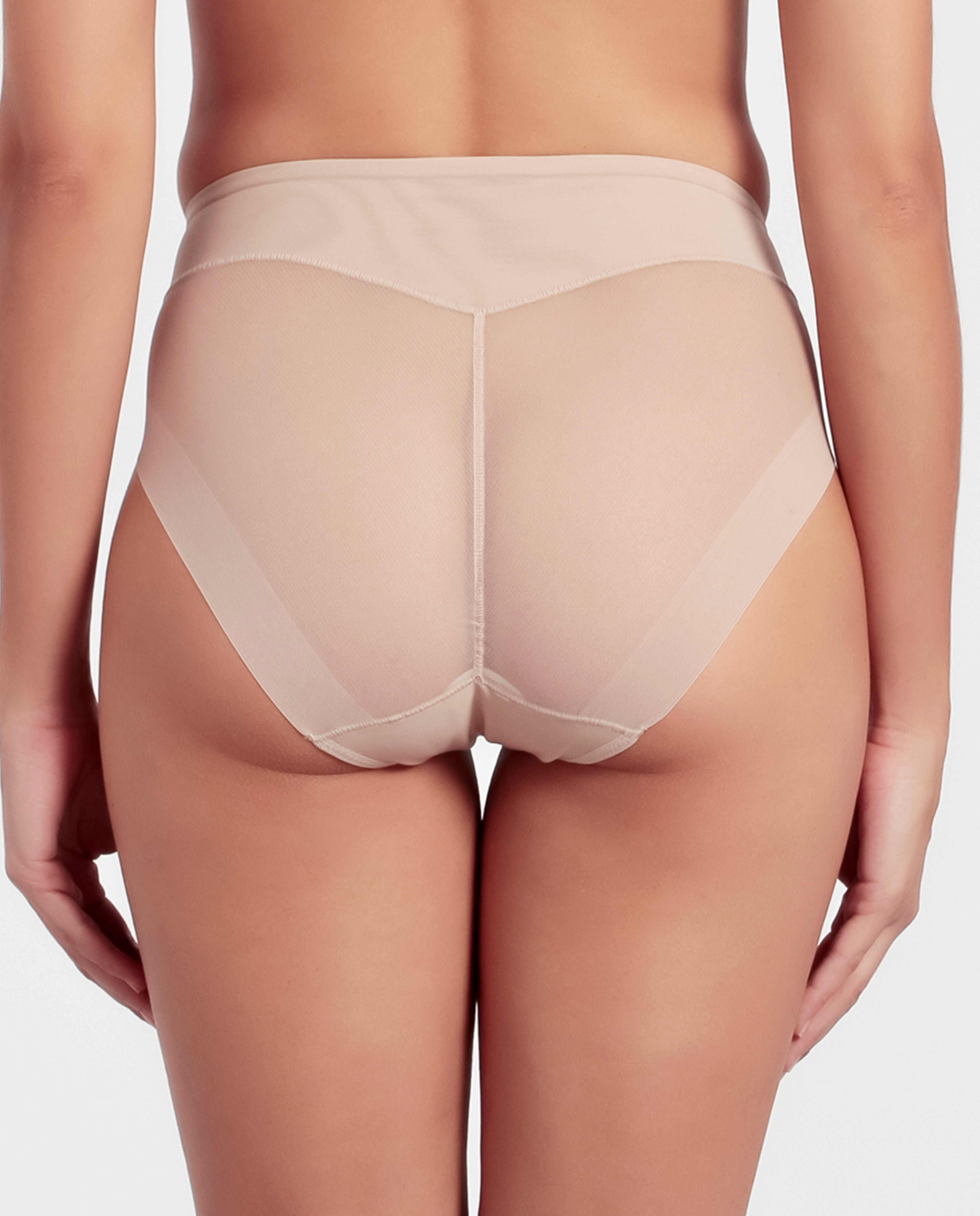 Braguita alta efecto tanga con tul - Promise - Beige Beige-2
