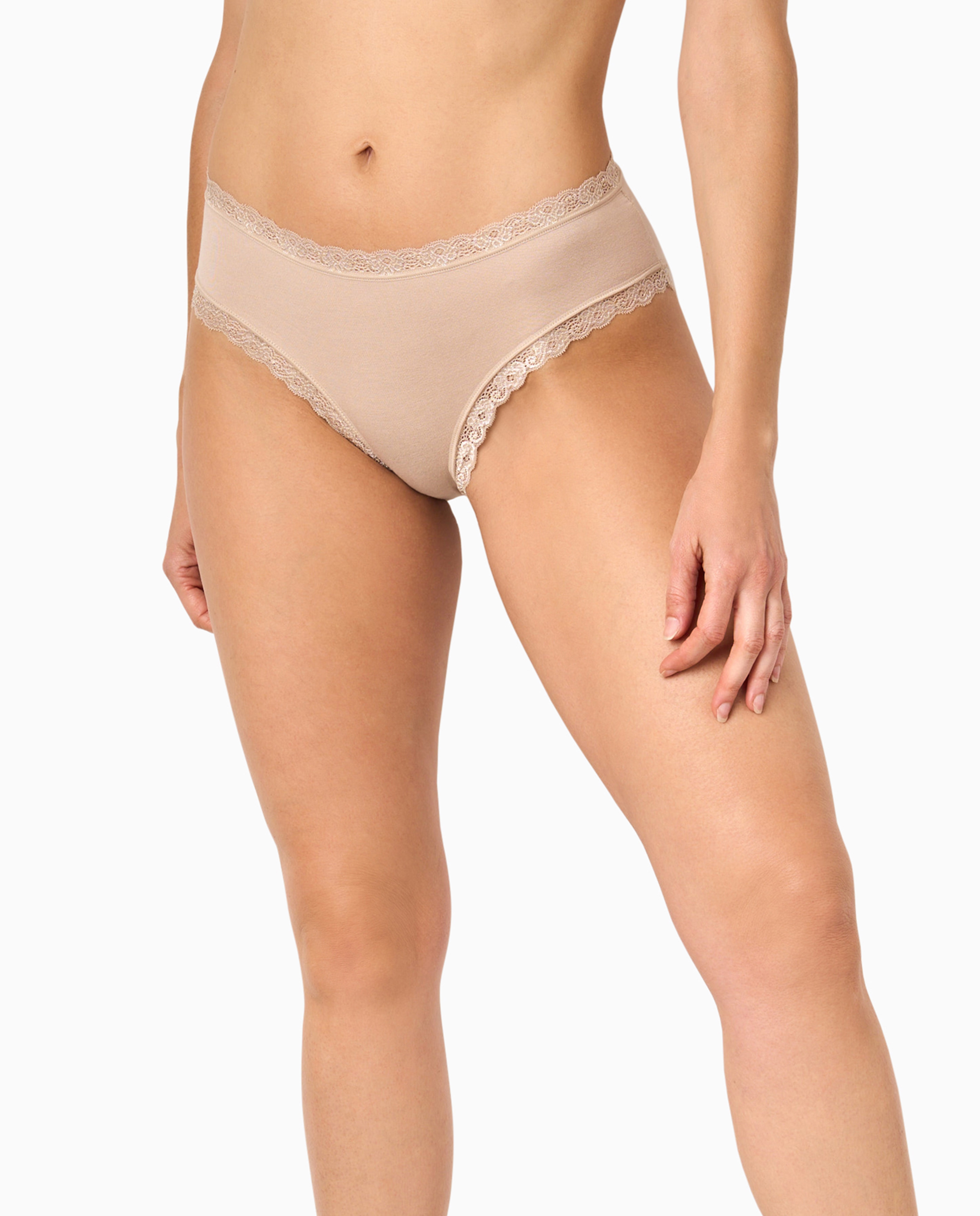 Braguita alta con detalles de encaje - Promise - Beige Beige-1