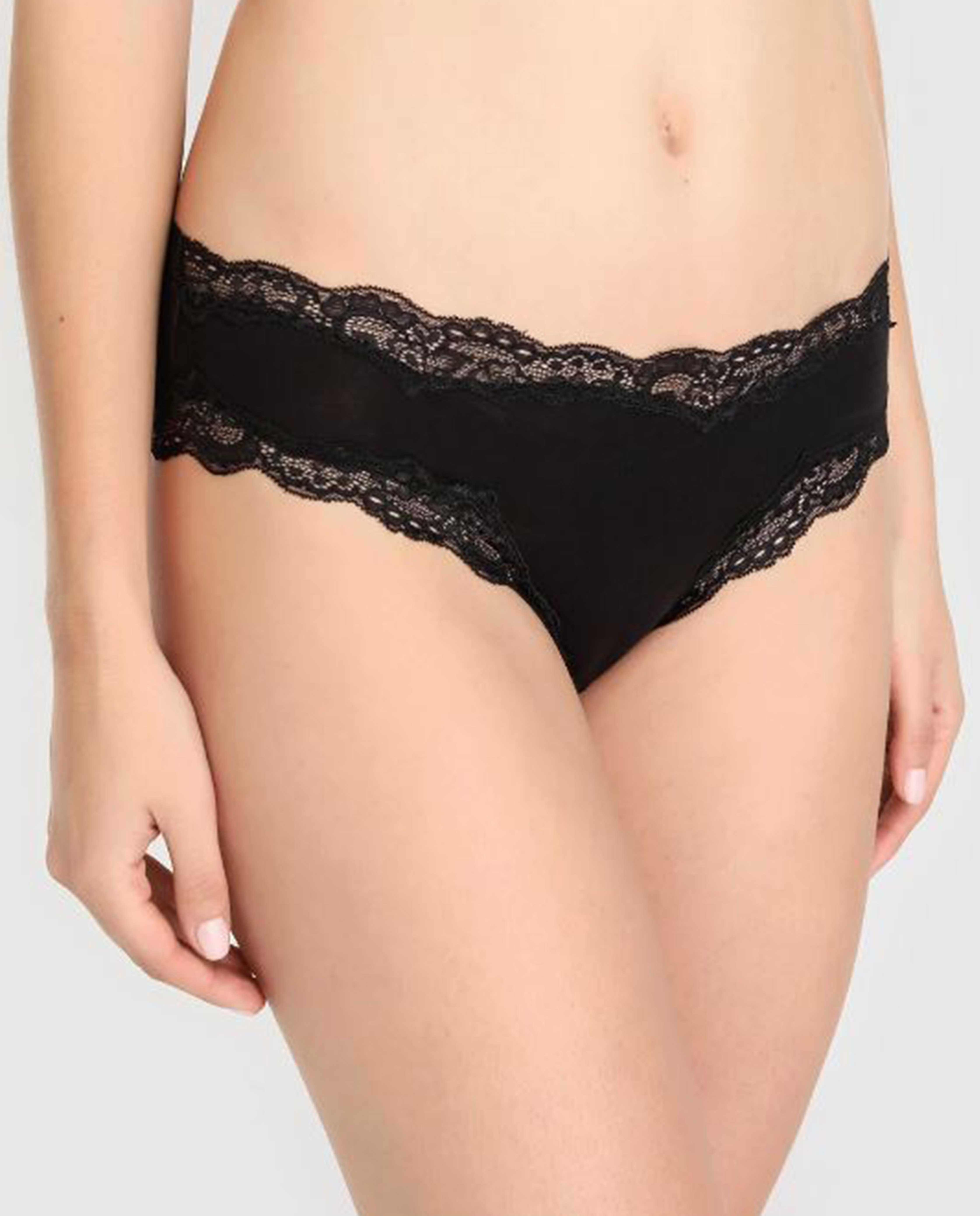 Braguita hipster con detalles de encaje - Promise - Negro Negro-1
