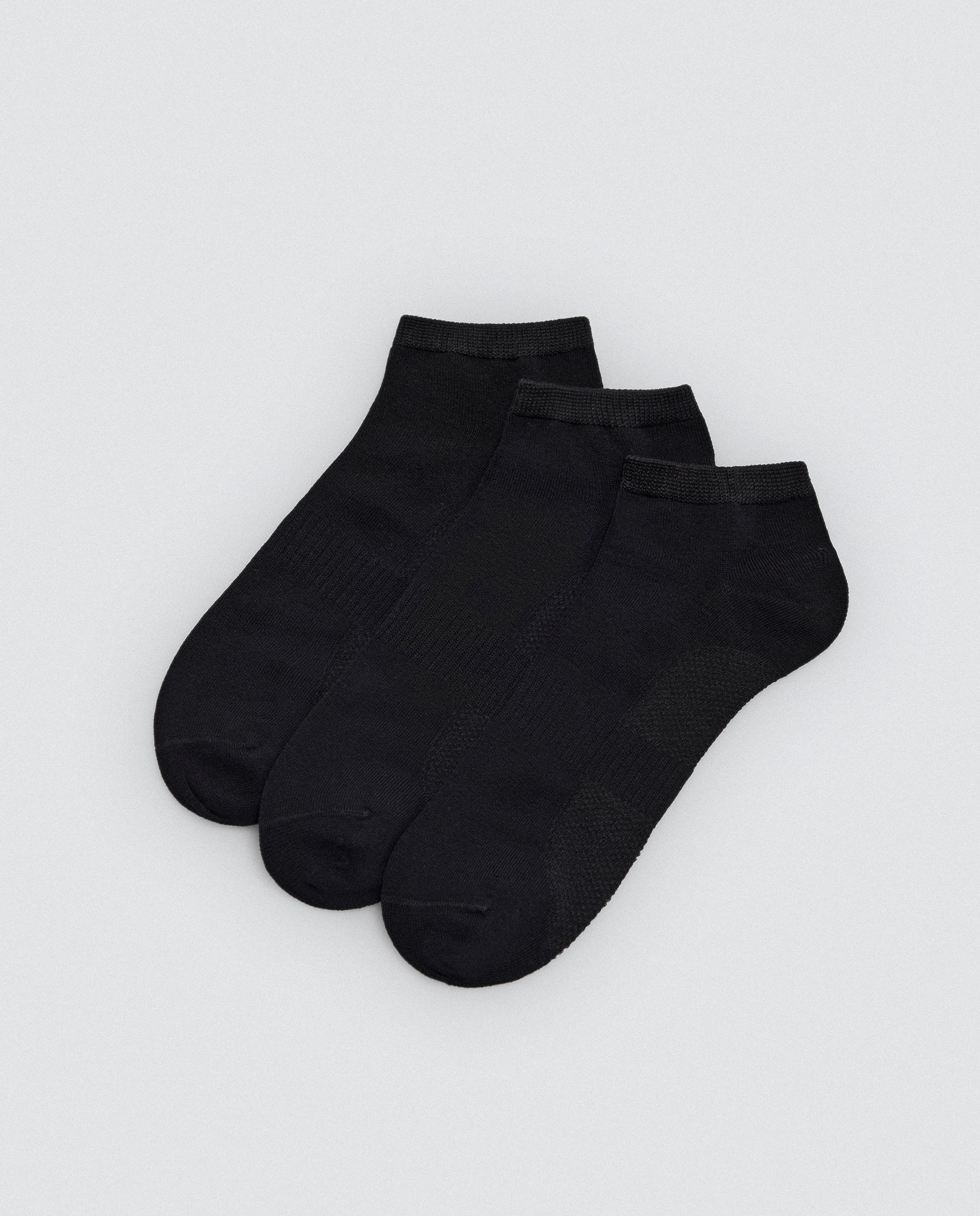 Imagen 0 de Pack 3 calcetines deportivos tobilleros Negro