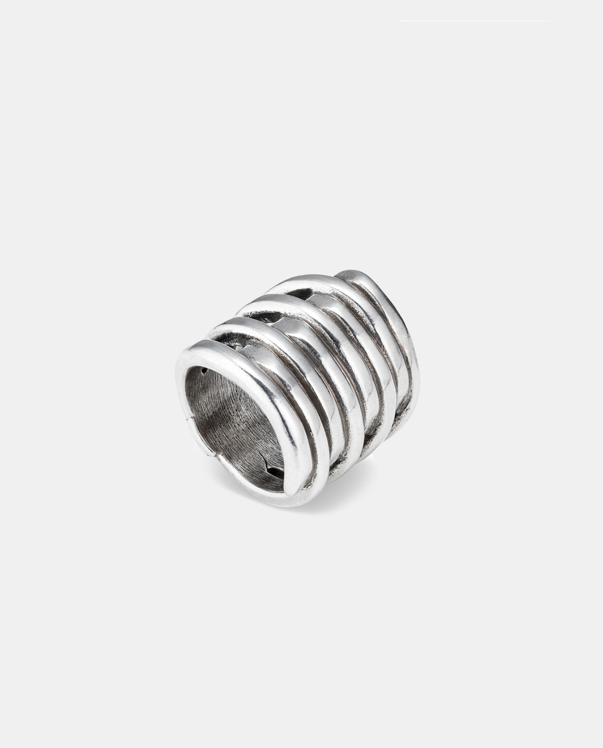 Anillo efecto apilado bañado en plata de ley - UNO de 50 - Plata Plata-3