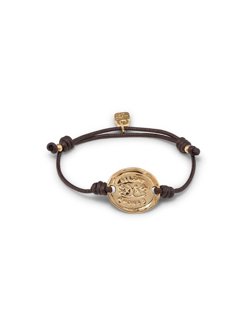 Imagen 0 de Pulsera Solidaria con placa bañada en oro 18k