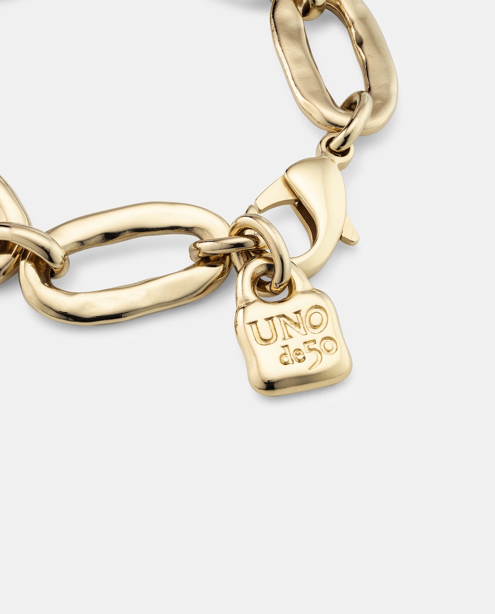 Pulsera de eslabones ovalados bañada en oro 18k Oro-4