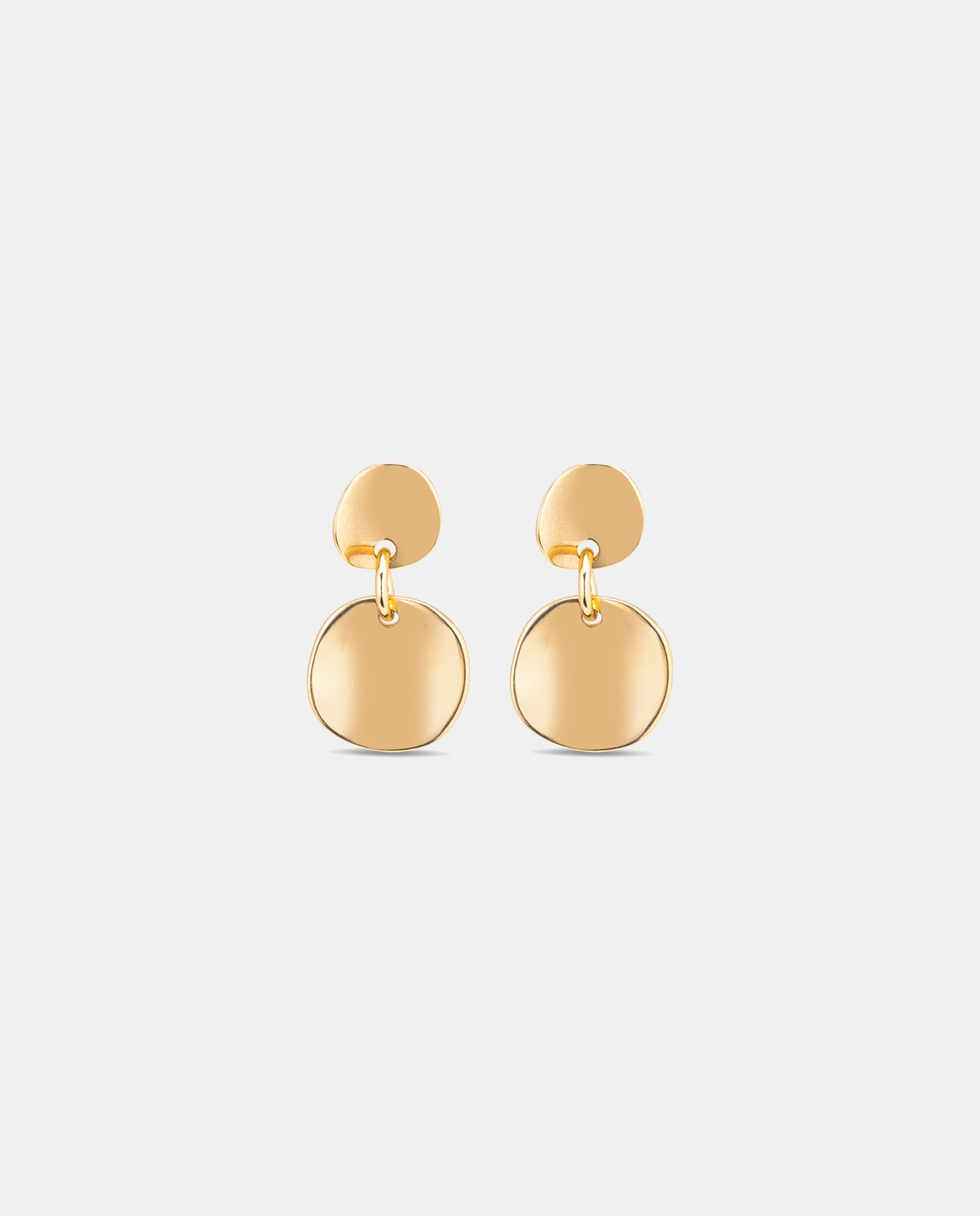 Imagen 0 de Pendientes irregulares bañados en oro 18k Oro