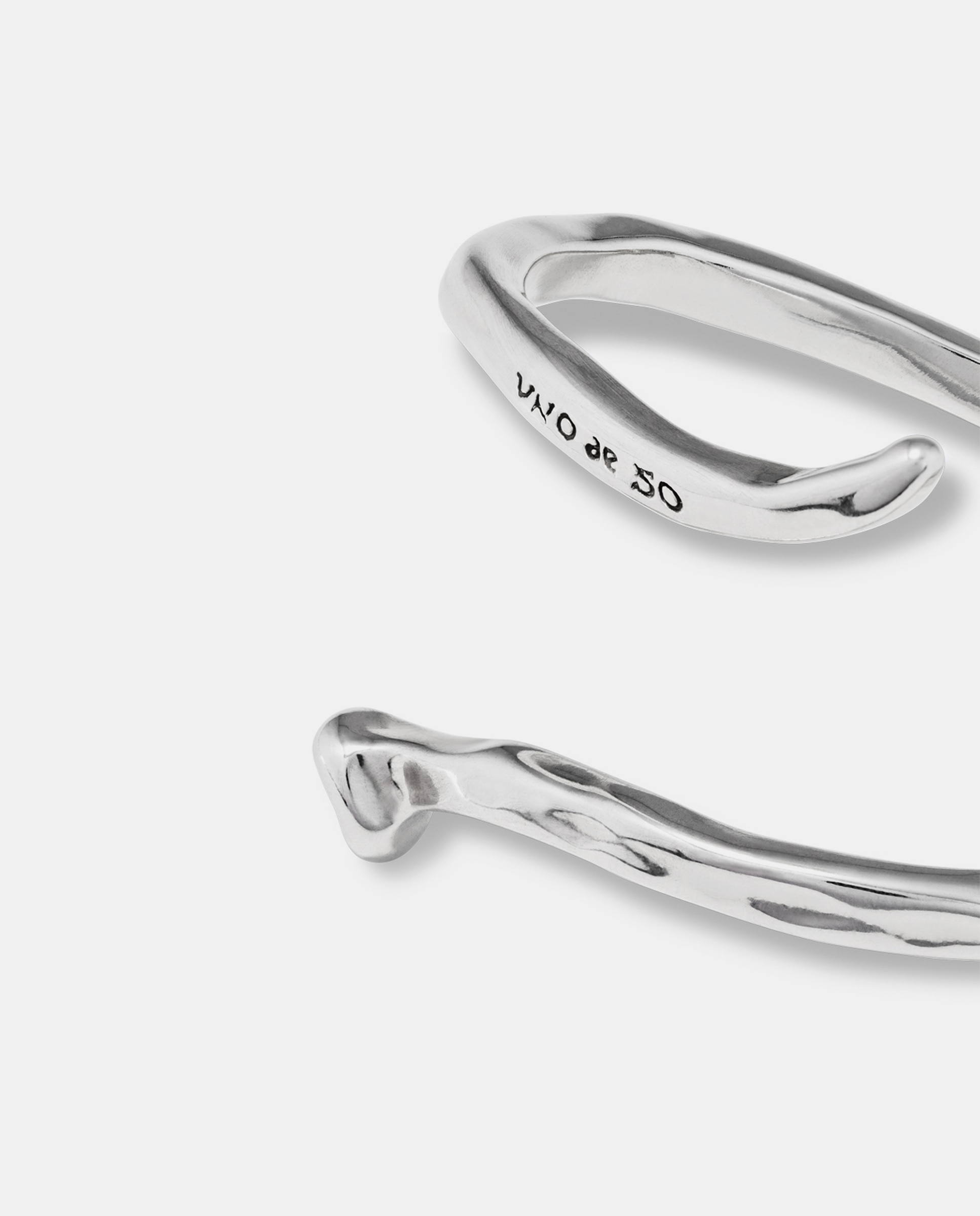 Pulsera bañada en de ley - UNO de 50 - Plata Plata-4