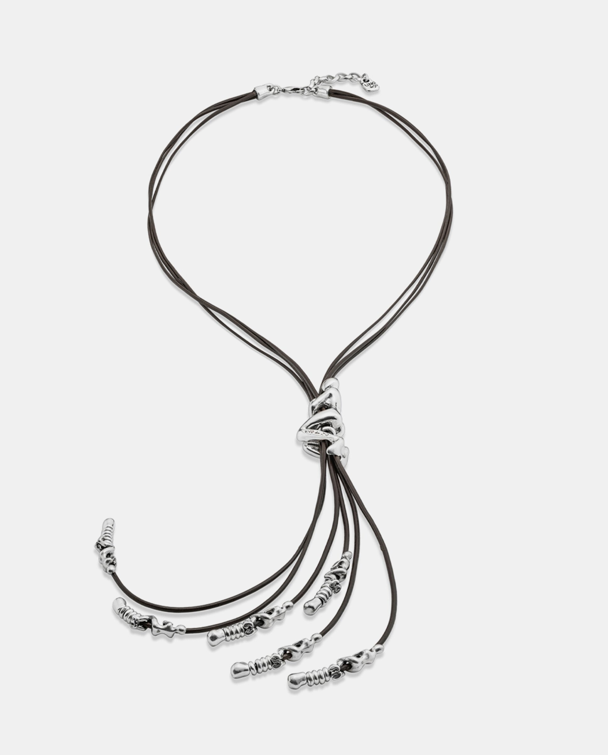 Imagen 0 de Collar de cuero bañado en plata de ley Plata