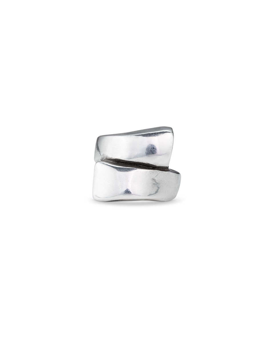 Anillo en espiral bañado en plata de ley