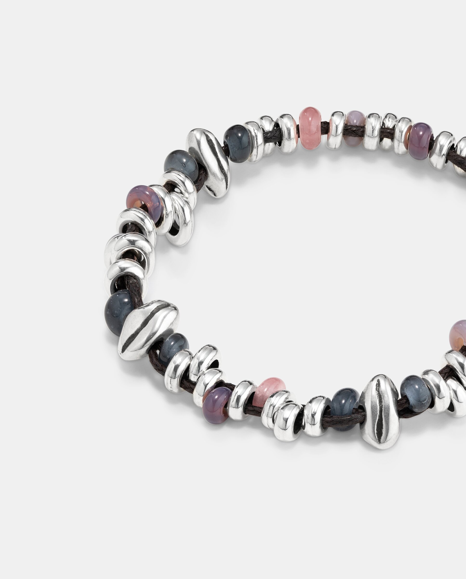 Pulsera bañada plata de ley con cristales - UNO de 50 - Plata Plata-4