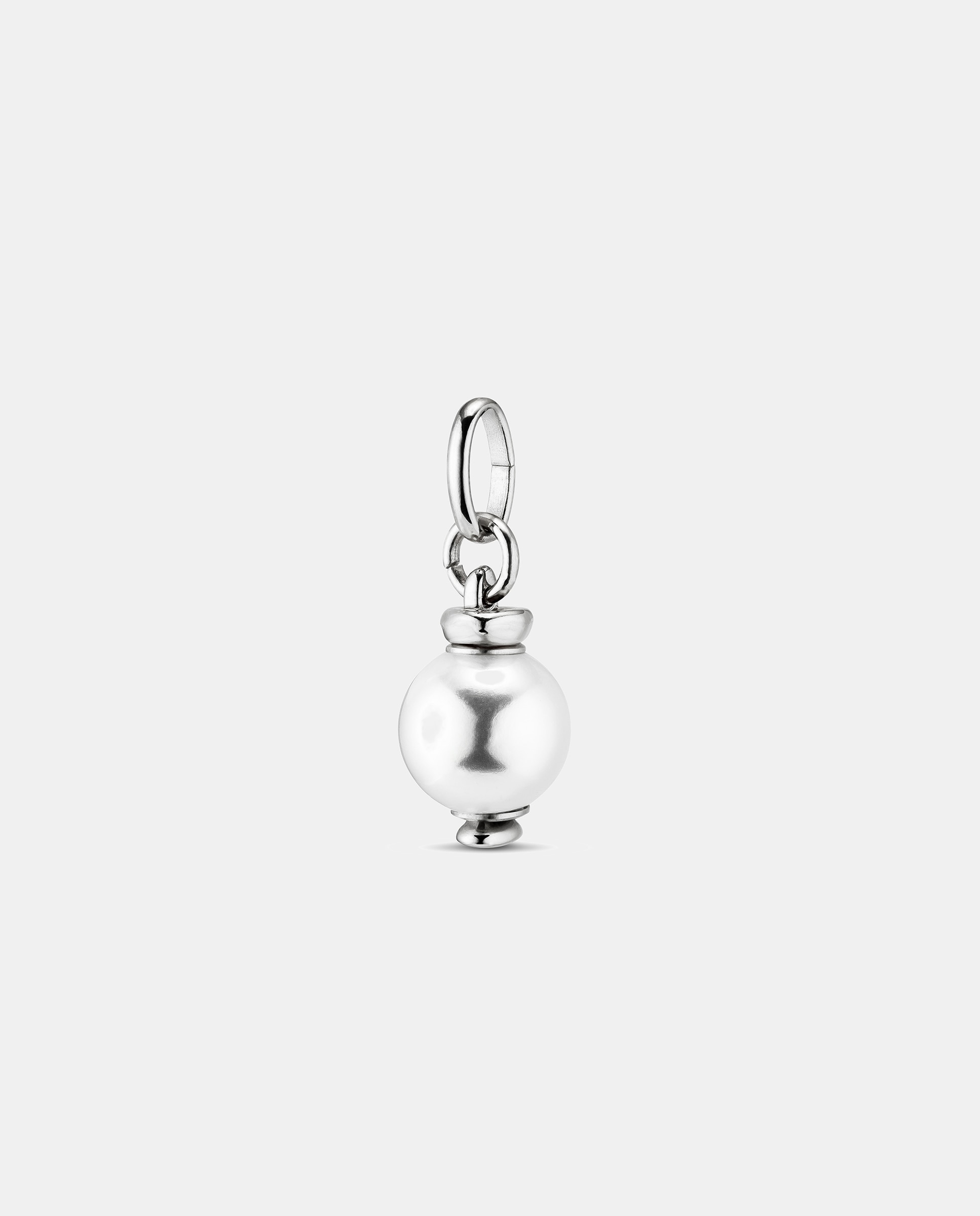 Charm bañado en plata de ley con perla blanca - UNO de 50 - Plata Plata-1