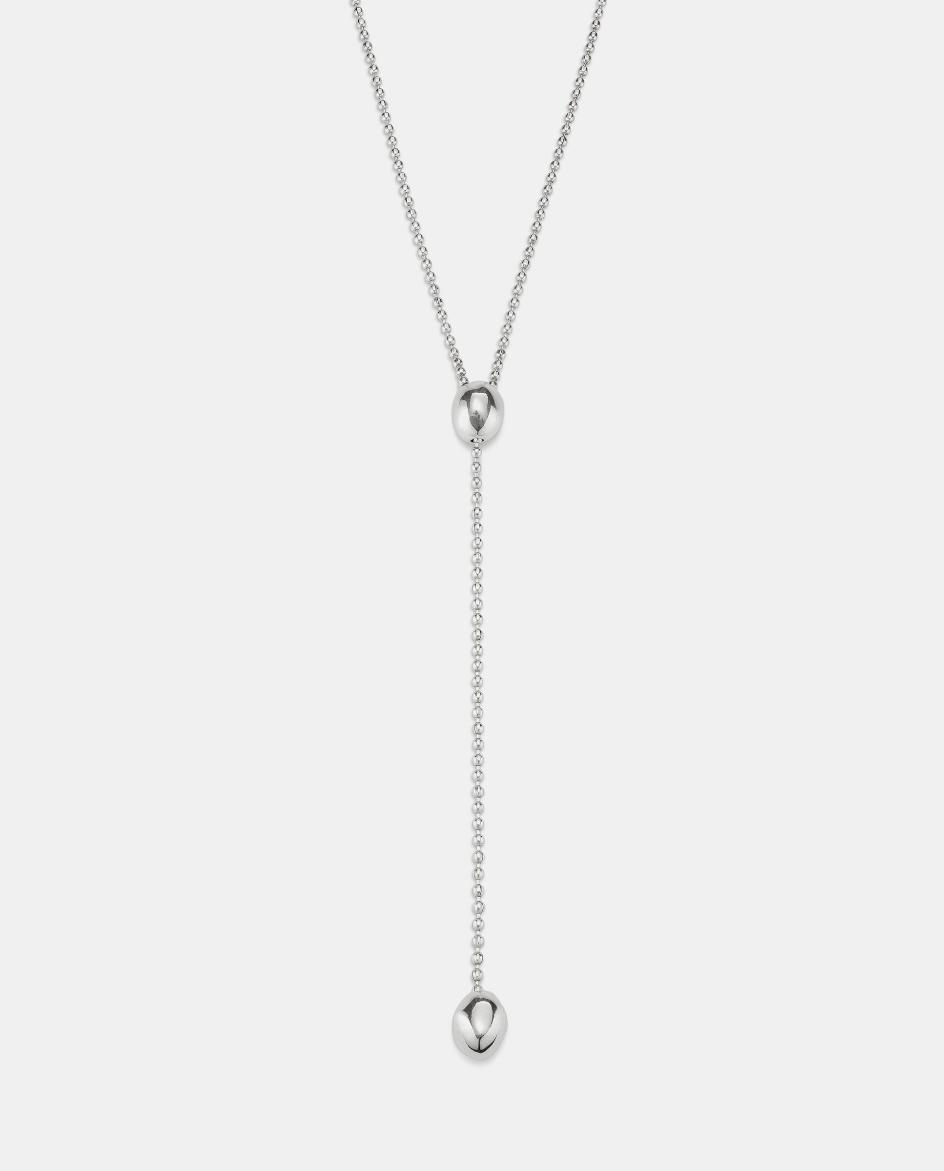 Collar bañado en de ley de cadena regulable - UNO de 50 - Plata Plata-3