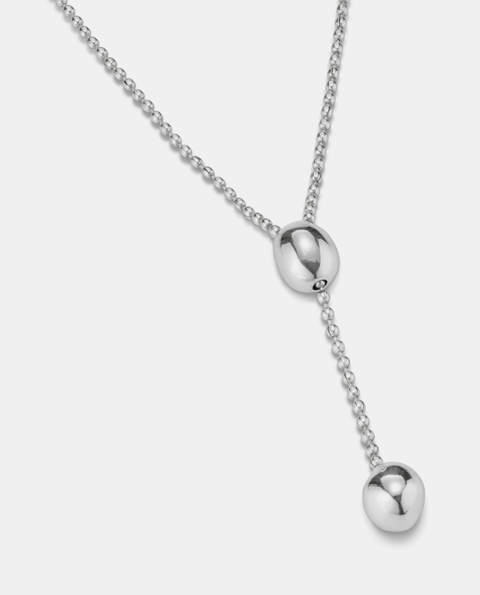 Collar bañado en de ley de cadena regulable - UNO de 50 - Plata Plata-4