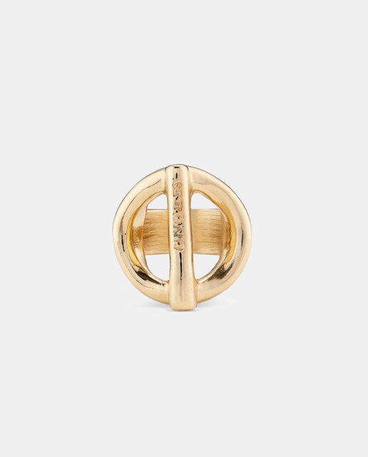UNO De 50 Anillo De Aleación De Metales Bañado En Oro De 18K