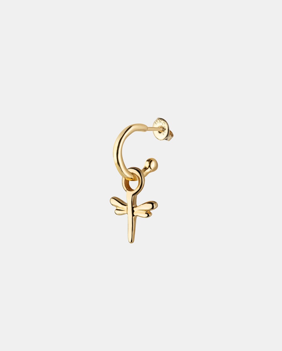 Charm de piercing bañado en oro de 18k de libélula Oro-3