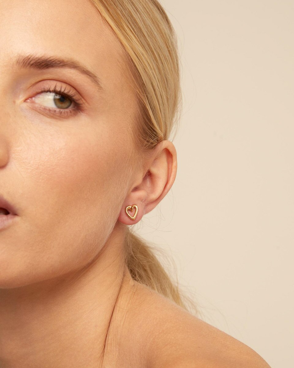 Piercing bañado en oro 18k de "corazón clavado Oro UNO de 50 Oro-4