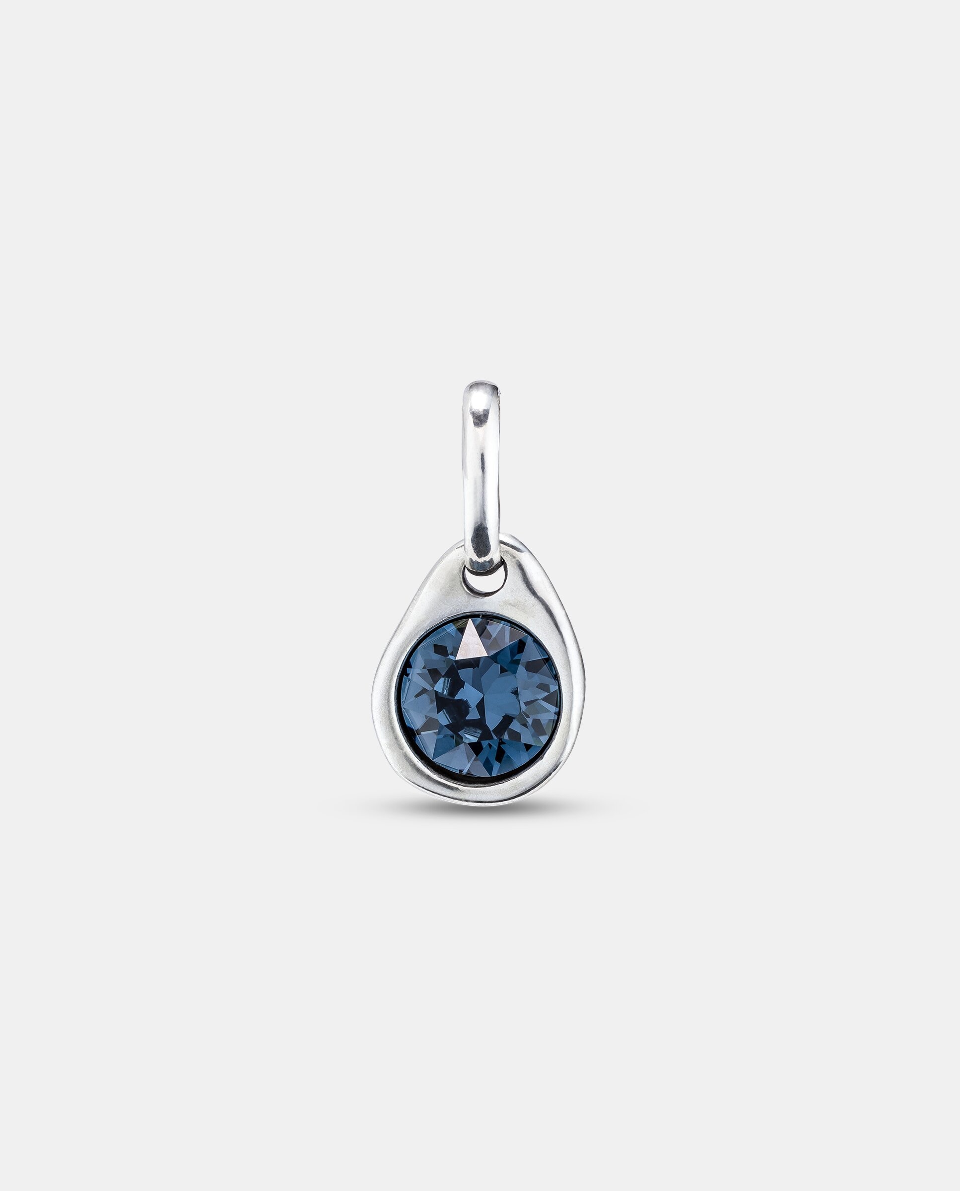 Charm circular bañado en plata de ley con cristal - UNO de 50 - Plata Plata-1