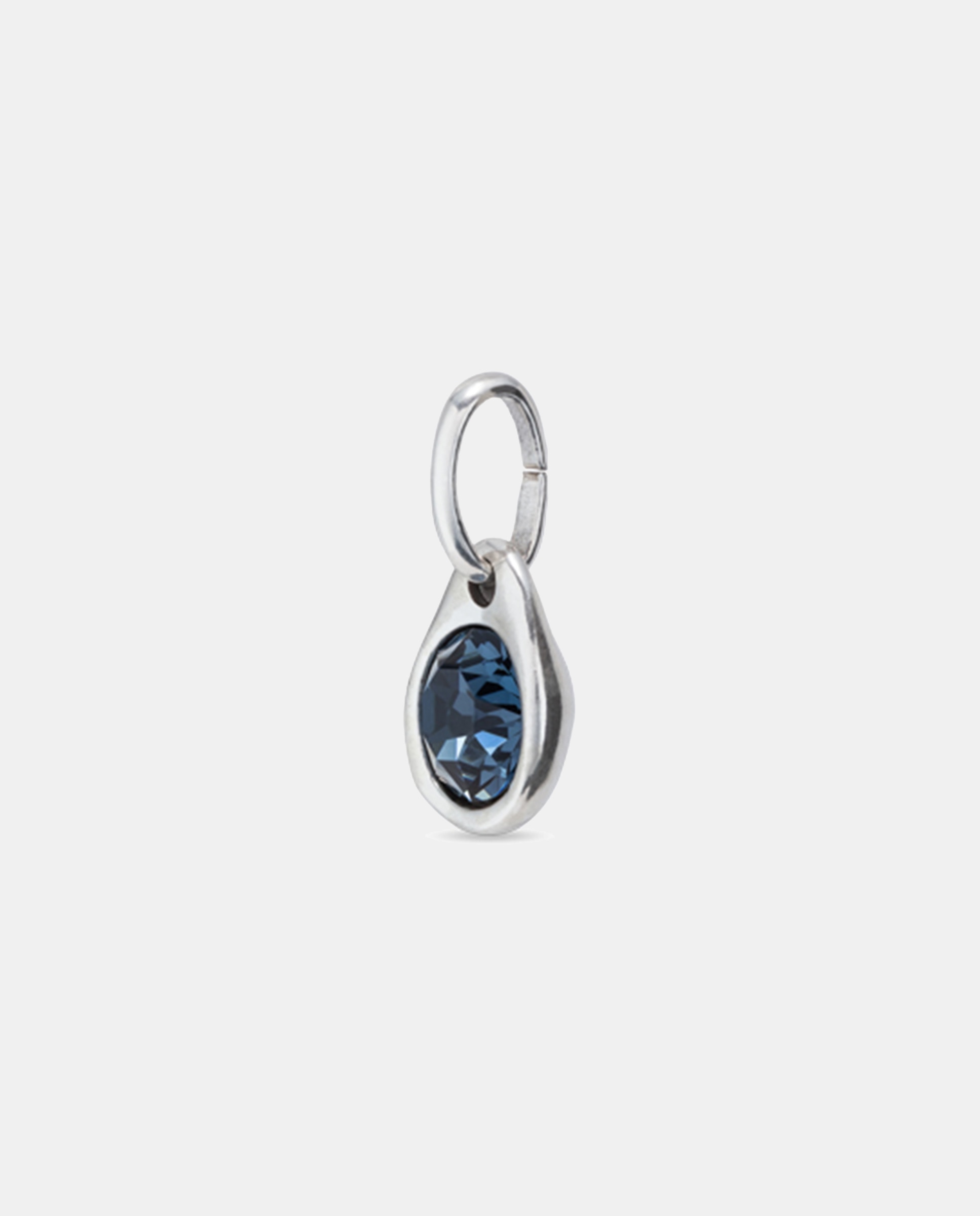Charm circular bañado en plata de ley con cristal - UNO de 50 - Plata Plata-3
