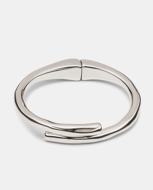 Imagen 0 de Pulsera bañada en plata de ley con forma de túbulo y muelle oculto