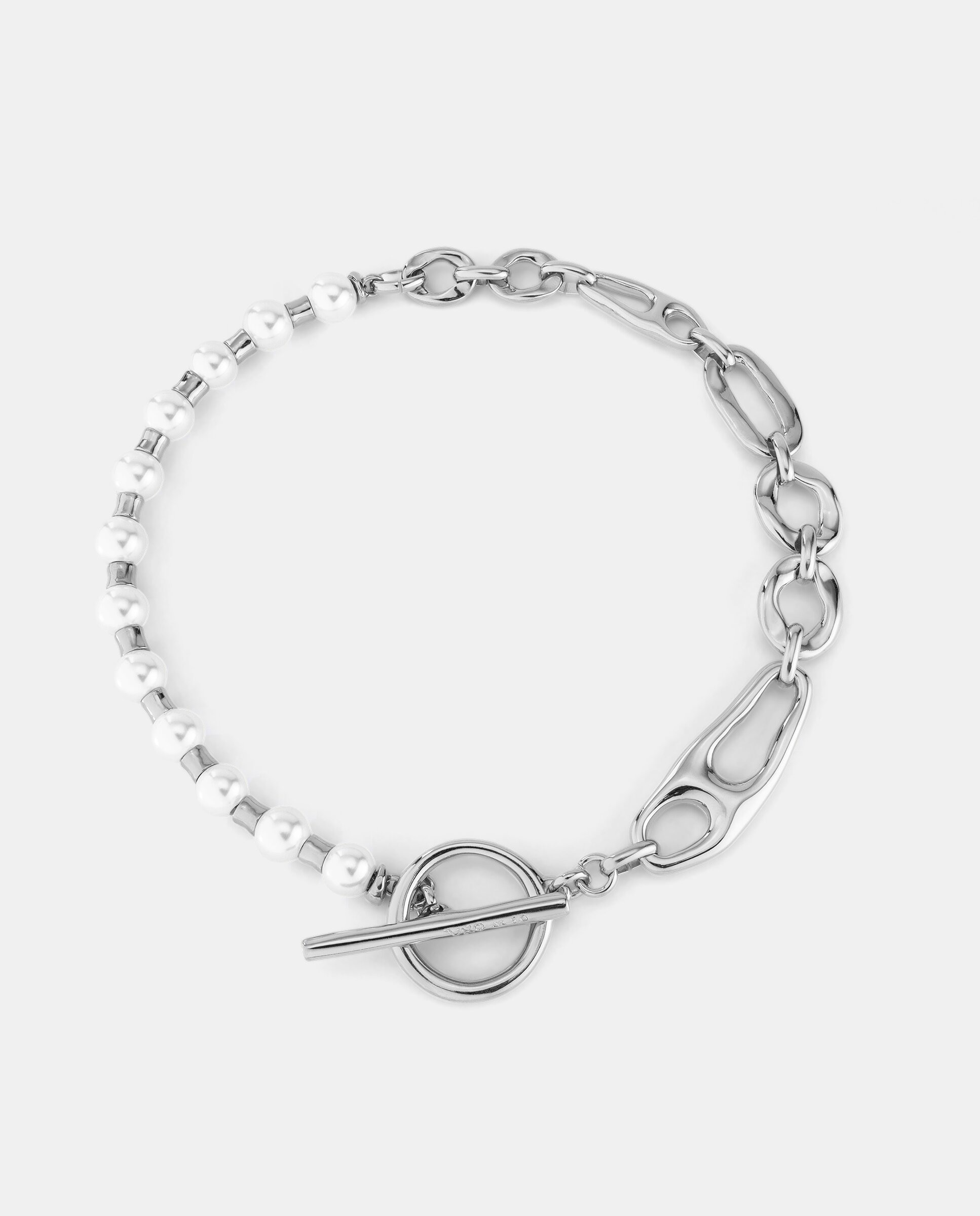 Imagen 0 de Collar bañado en plata de ley con perlas Plata