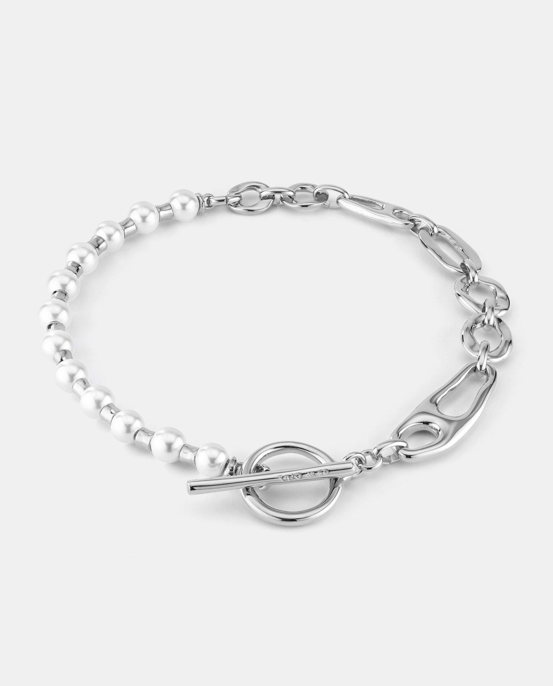 Collar bañado en de ley con perlas - UNO de 50 - Plata Plata-2