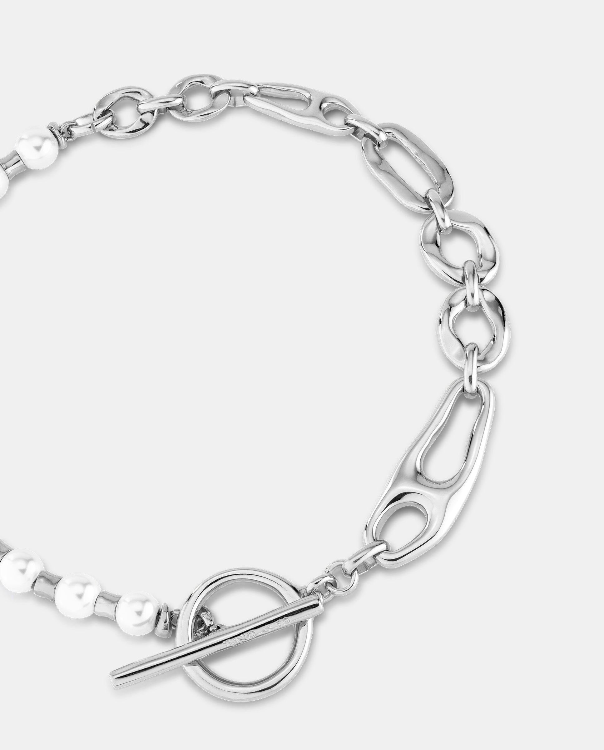Collar bañado en de ley con perlas - UNO de 50 - Plata Plata-3