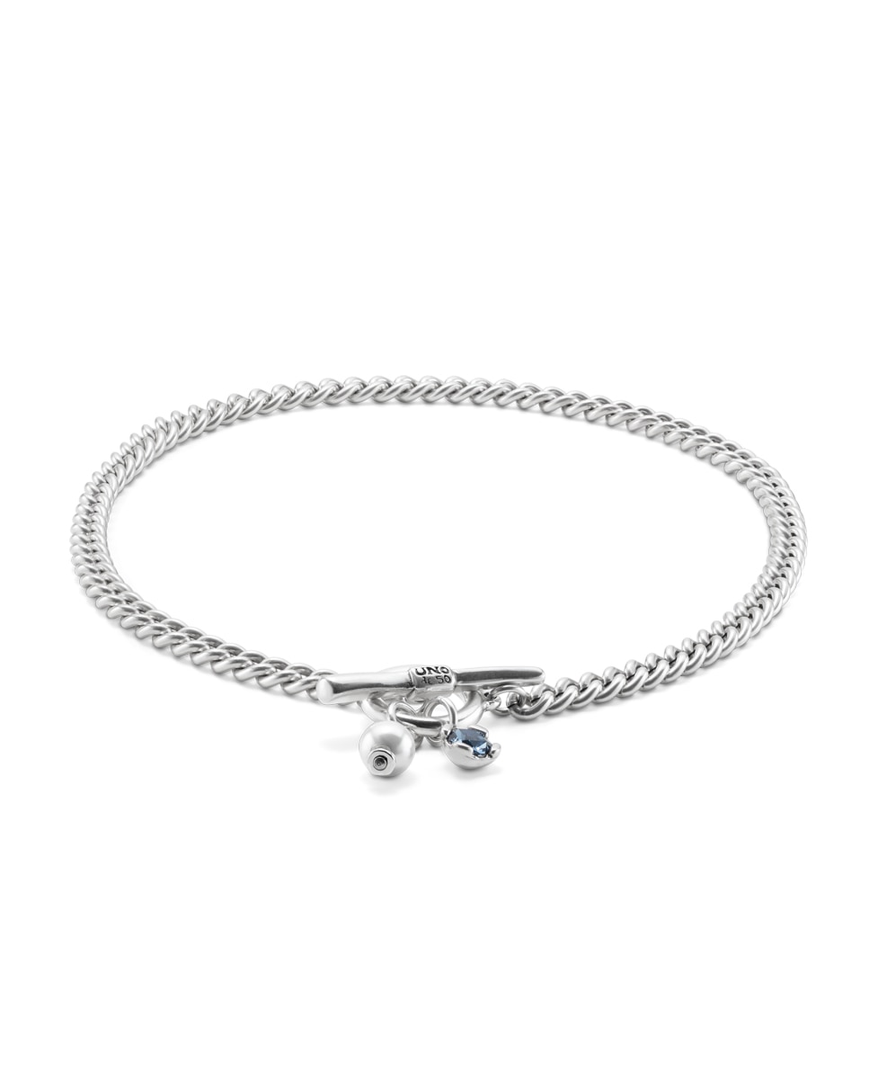 Collar Two Expearltional bañada en plata de ley con cierre de aro - UNO de 50 - Azul Azul-2