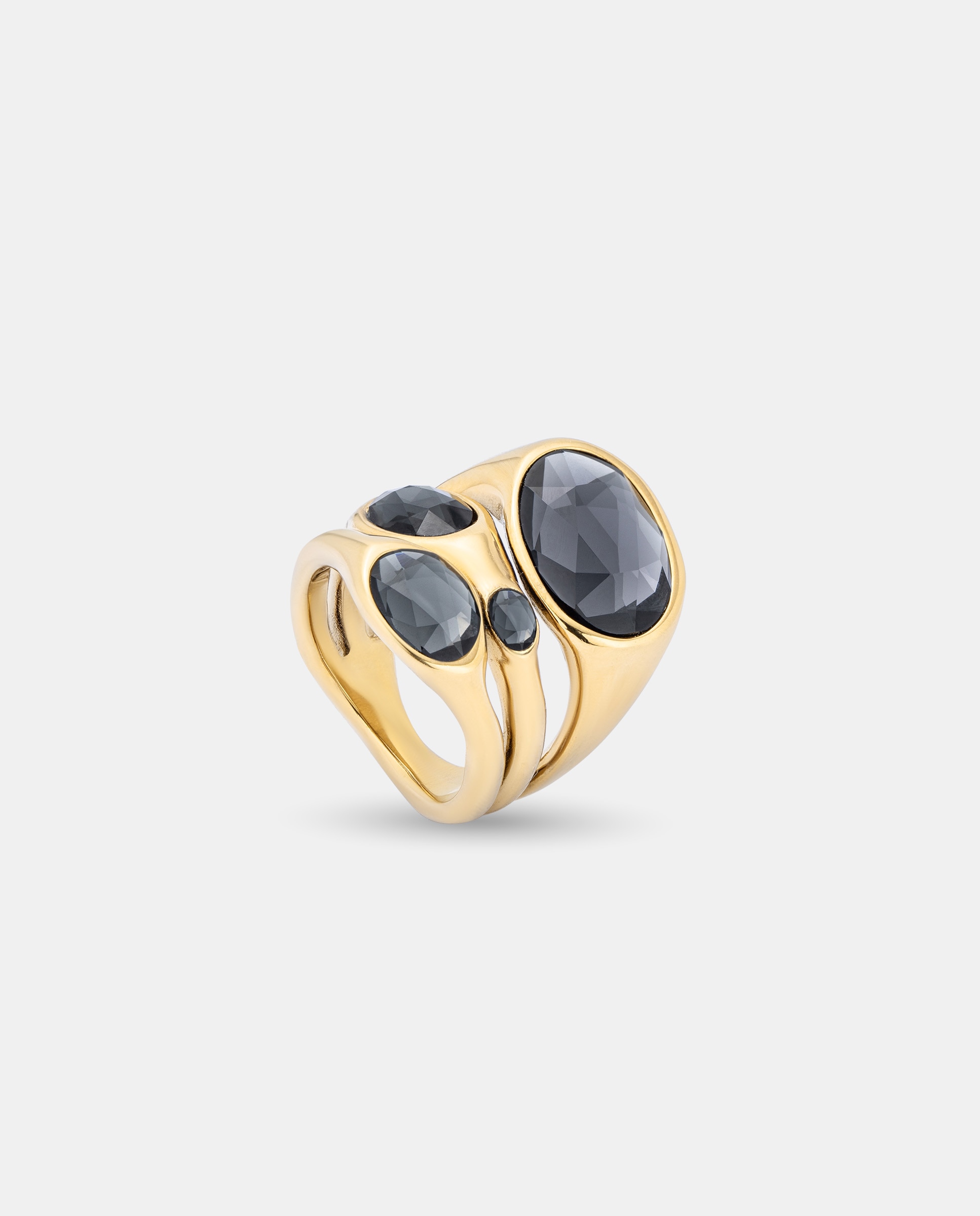 Imagen 0 de Anillo bañado en oro de 18k con cristales Oro