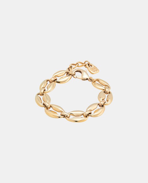 Imagen 0 de Pulsera bañada en oro 18k con eslabones ovalados