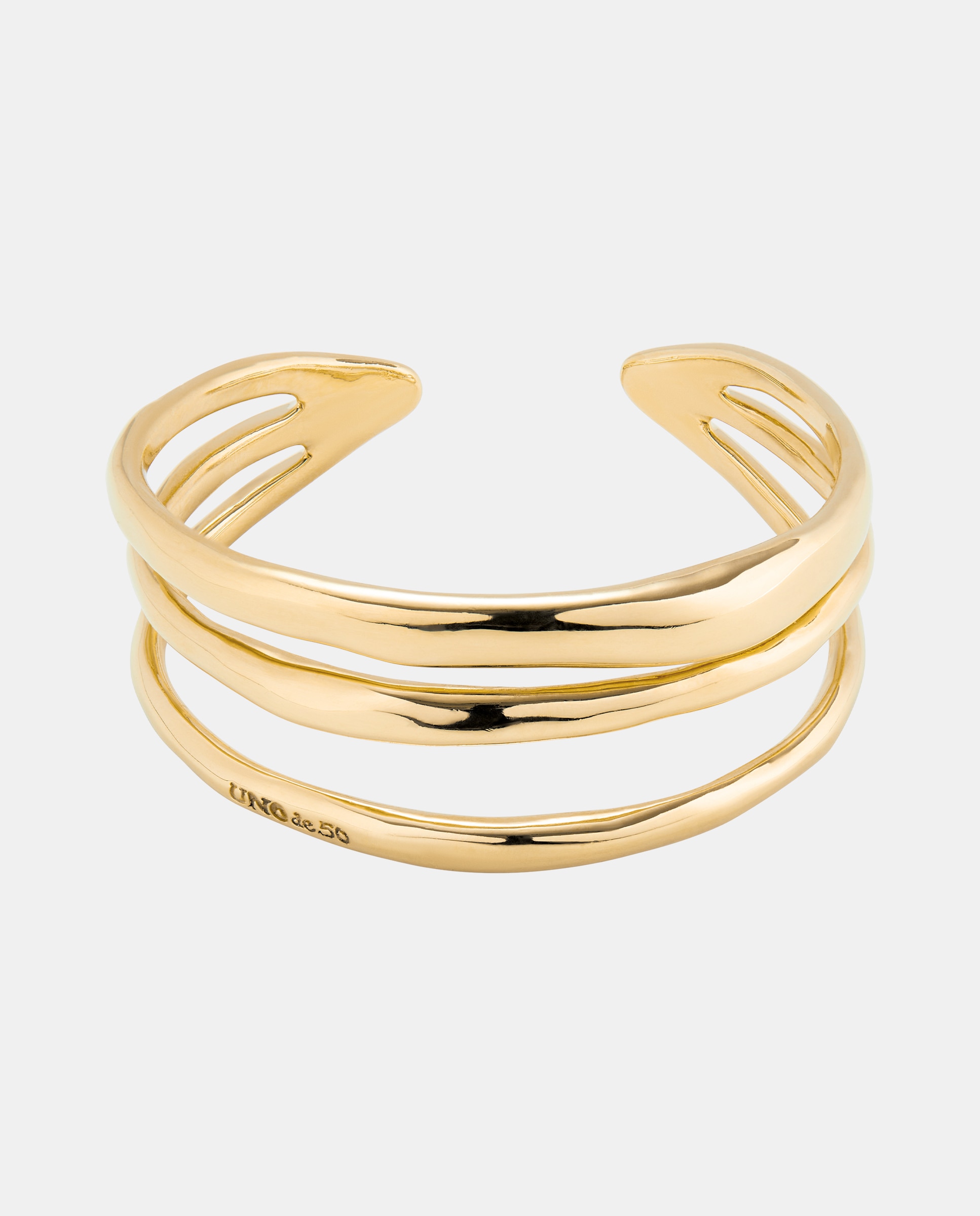 Pulsera rígida triple bañada en 18k - UNO de 50 - Oro Oro-1