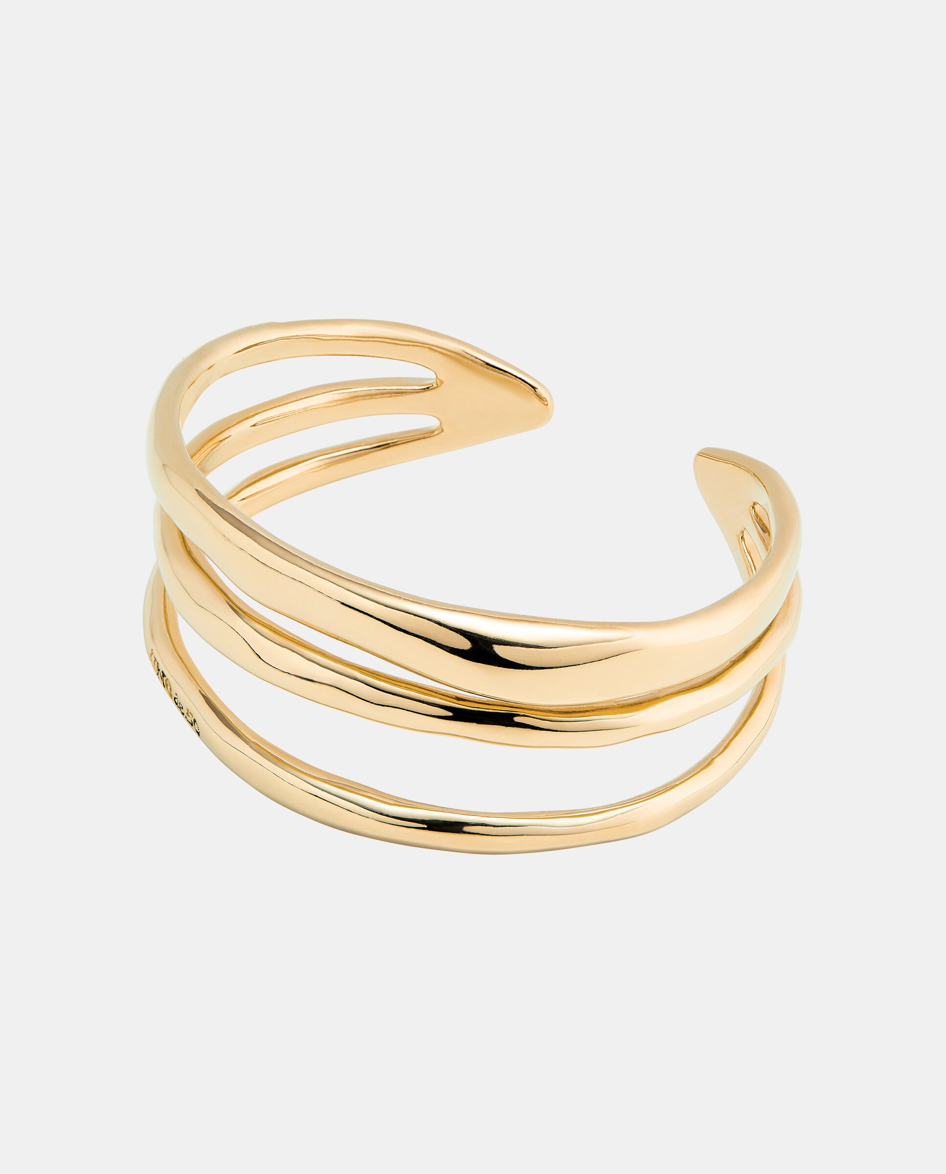 Pulsera rígida triple bañada en 18k - UNO de 50 - Oro Oro-2