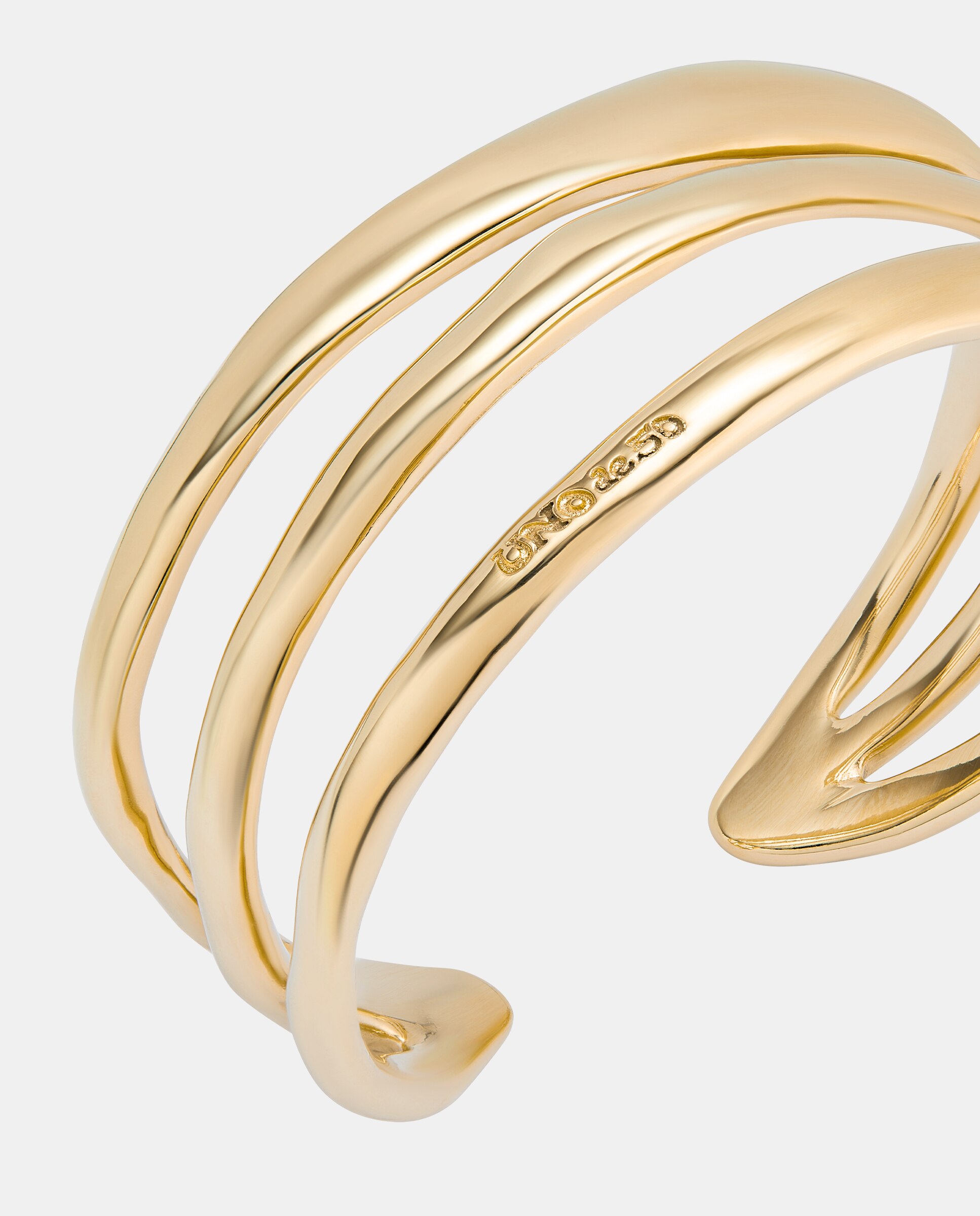 Pulsera rígida triple bañada en 18k - UNO de 50 - Oro Oro-3