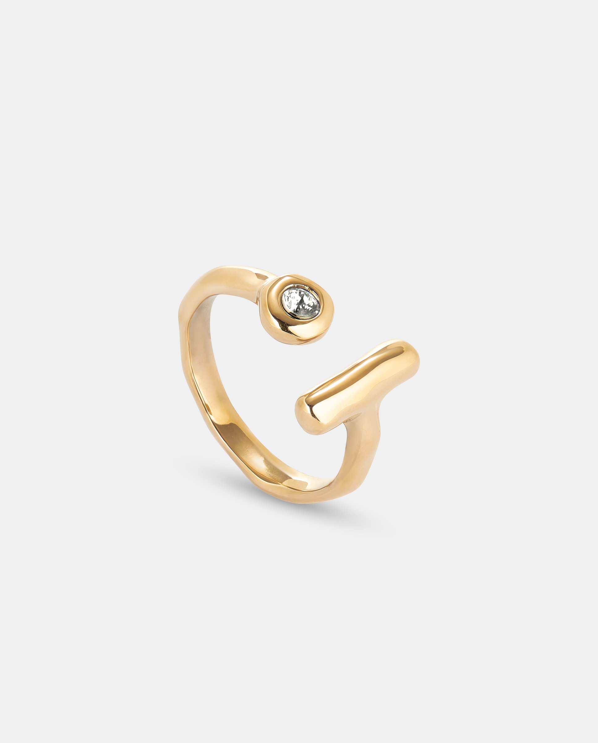 Anillo abierto bañado en 18k con topacio - UNO de 50 - Oro Oro-3