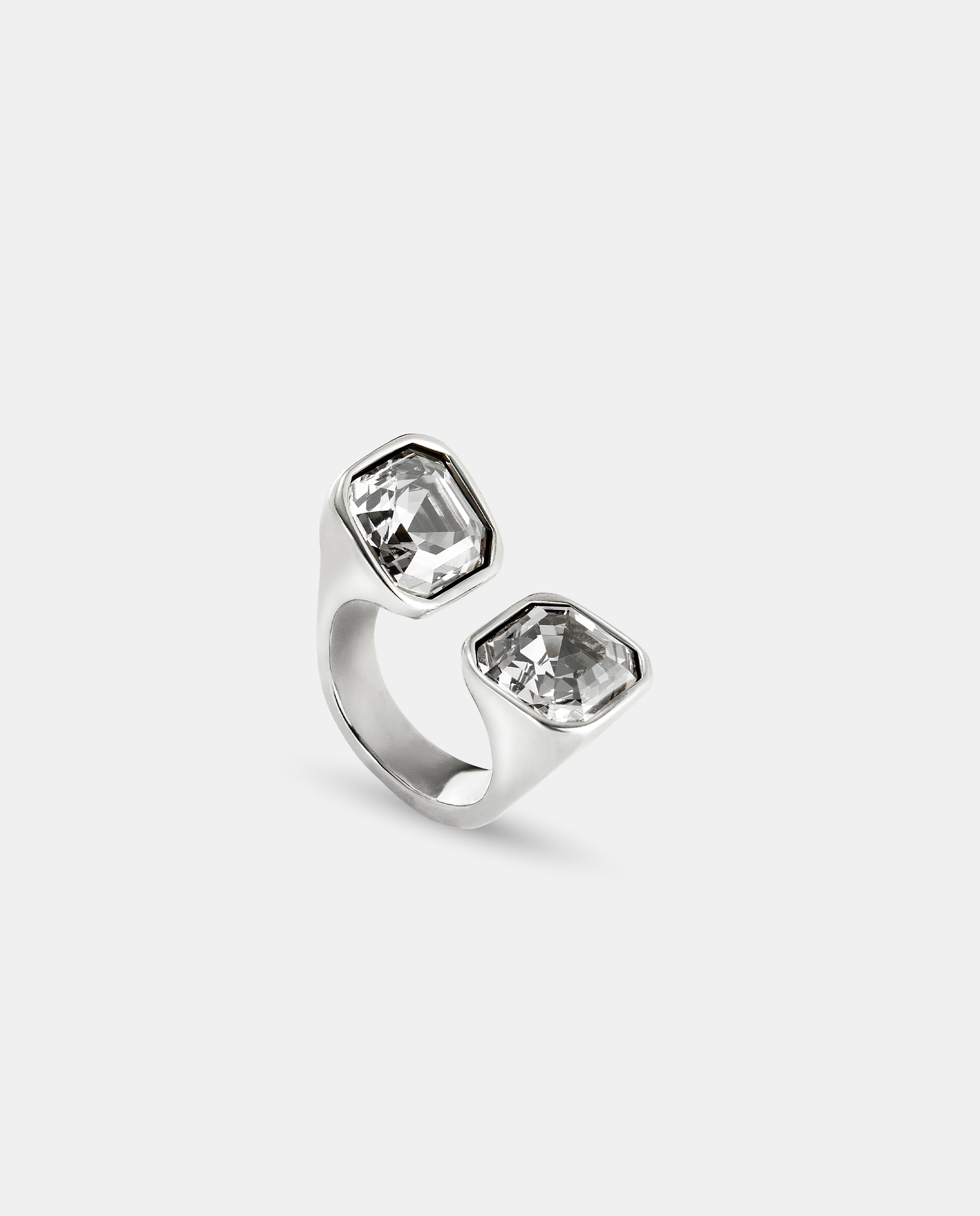 Anillo bañado en plata de ley con cristal - Plata Plata-3