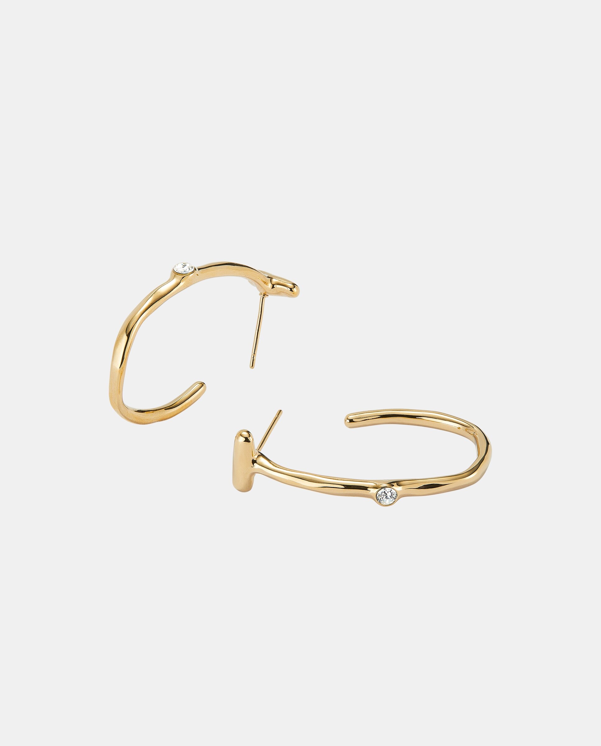 Pendientes aro bañado en 18k con topacio - UNO de 50 - Oro Oro-2