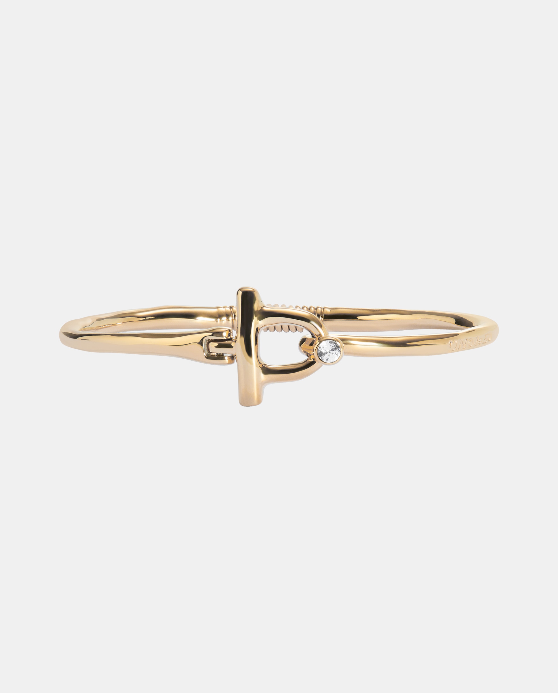 Imagen 1 de Pulsera con cierre frontal bañada en oro 18k con topacio blanco Oro