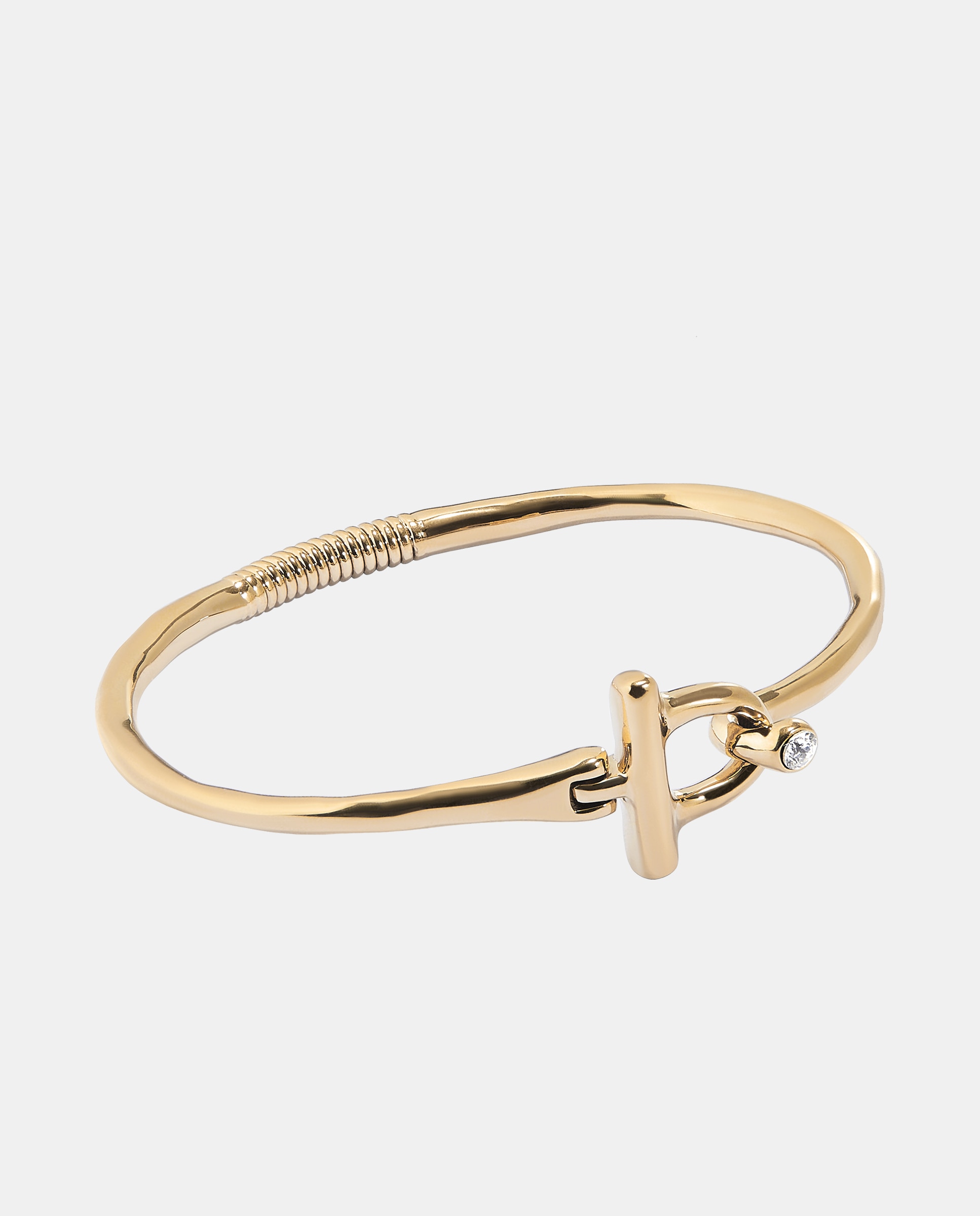 Imagen 3 de Pulsera con cierre frontal bañada en oro 18k con topacio blanco - Oro Oro