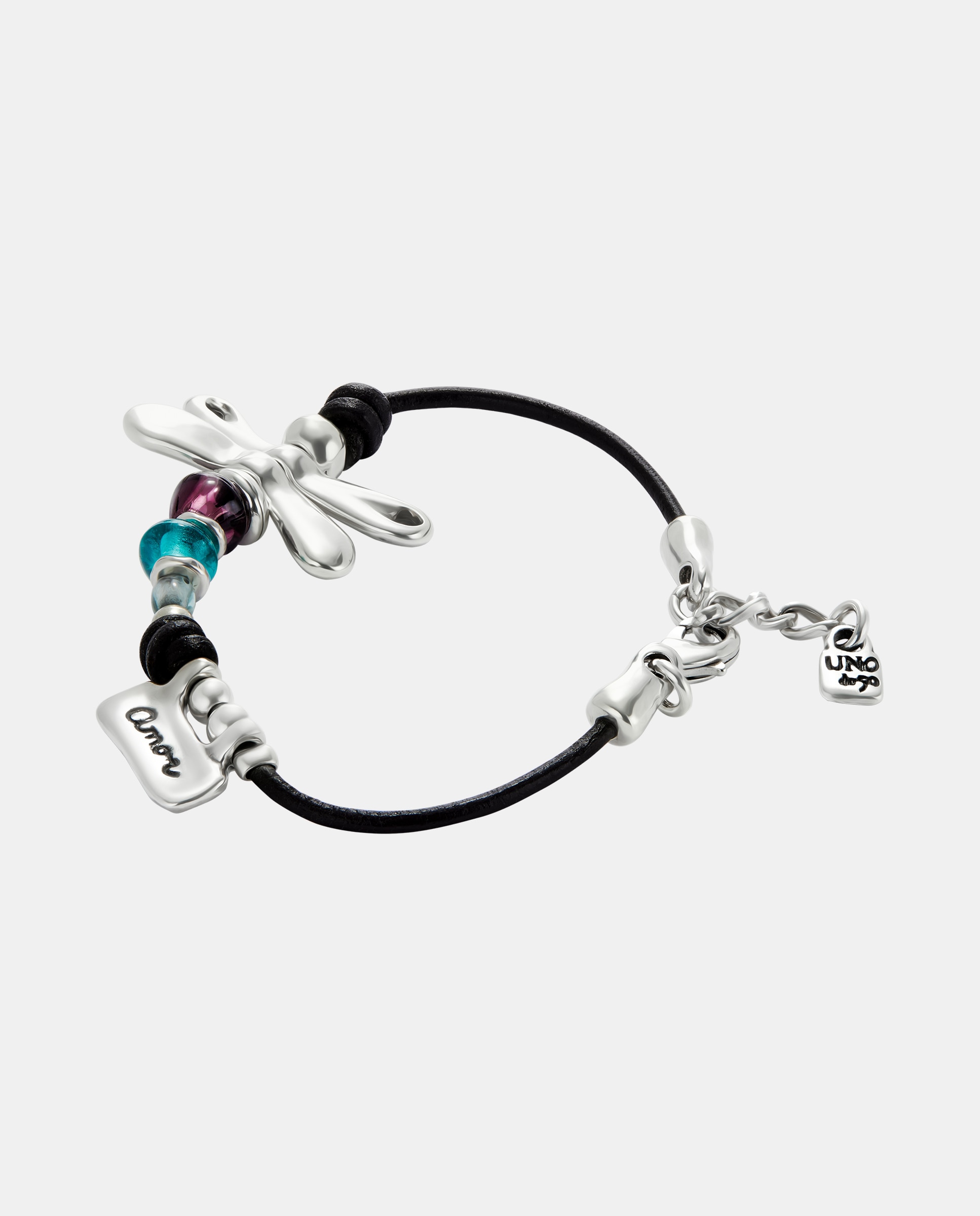 Pulsera con libélula bañada en de ley y cristales - UNO de 50 - Plata Plata-3