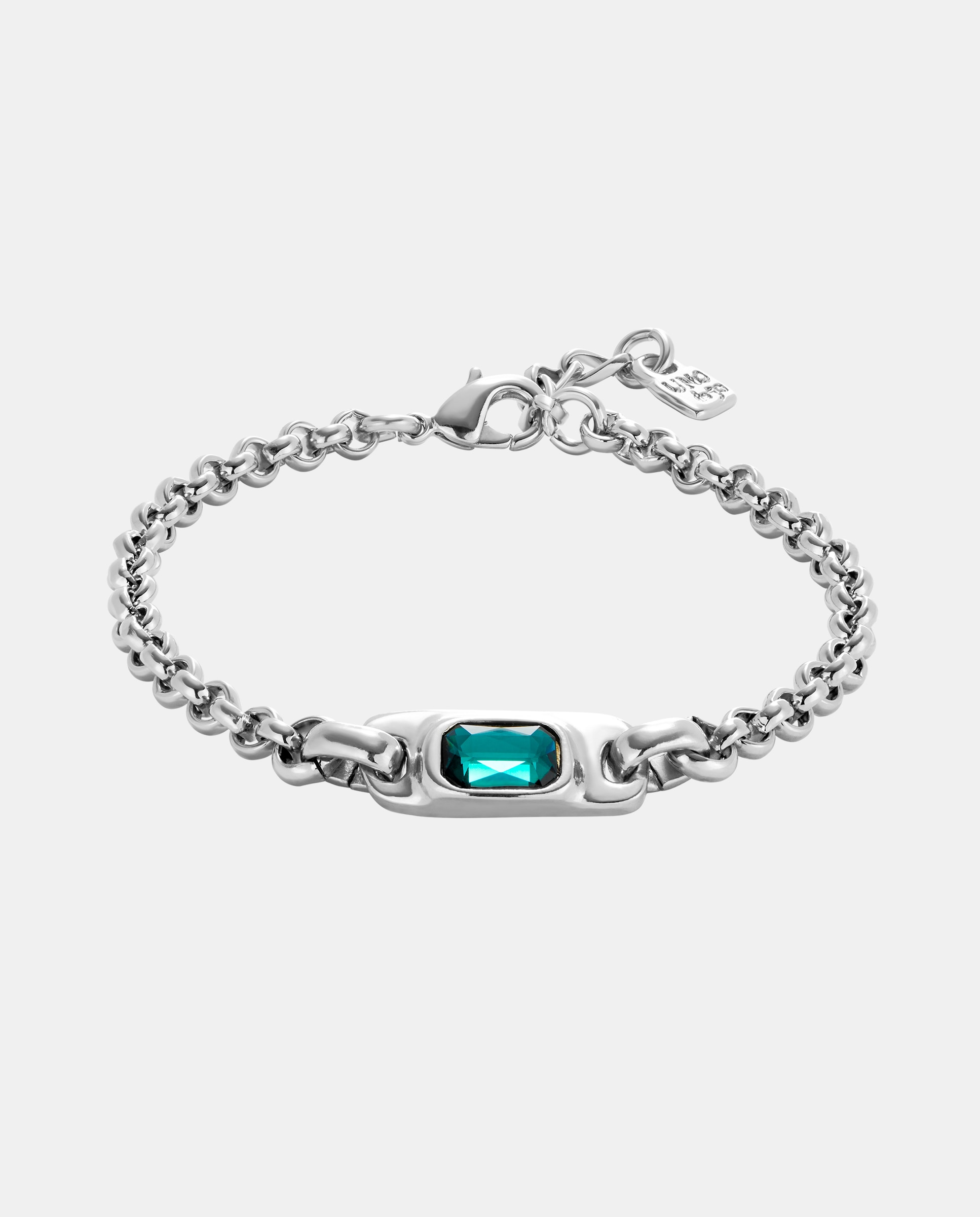 Pulsera de cadena bañada en de ley - UNO de 50 - Plata Plata-1