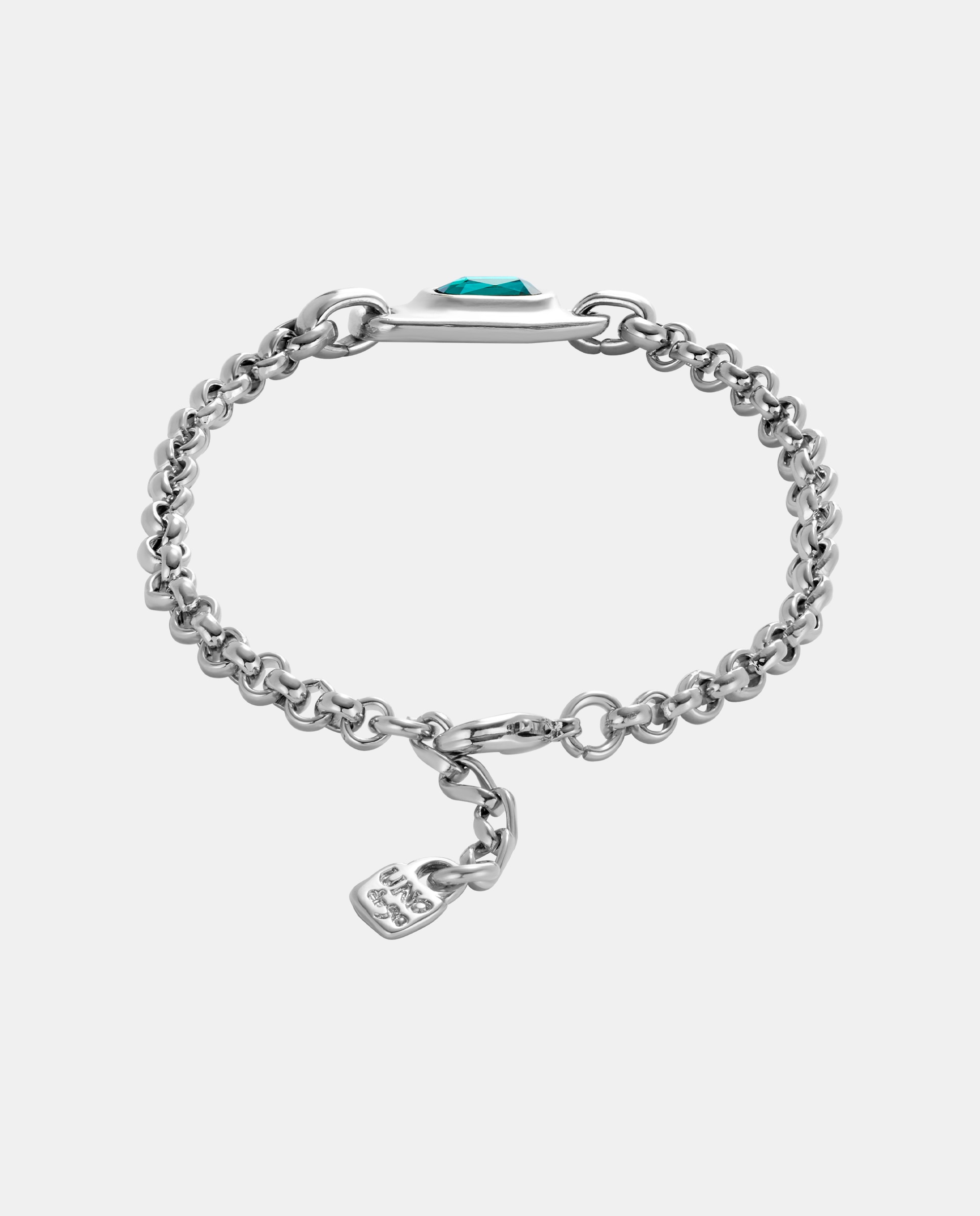 Pulsera de cadena bañada en de ley - UNO de 50 - Plata Plata-3