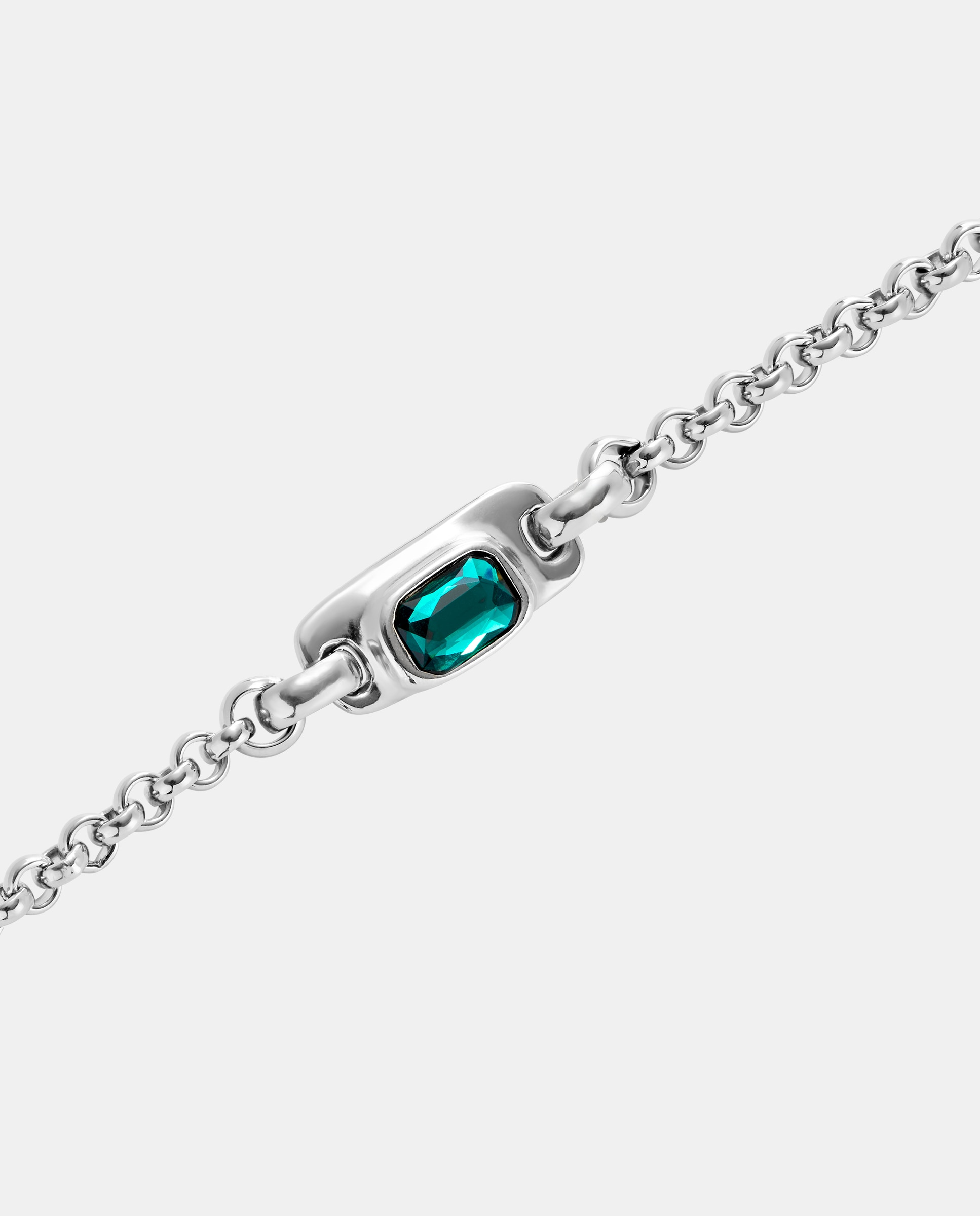 Pulsera de cadena bañada en de ley - UNO de 50 - Plata Plata-4