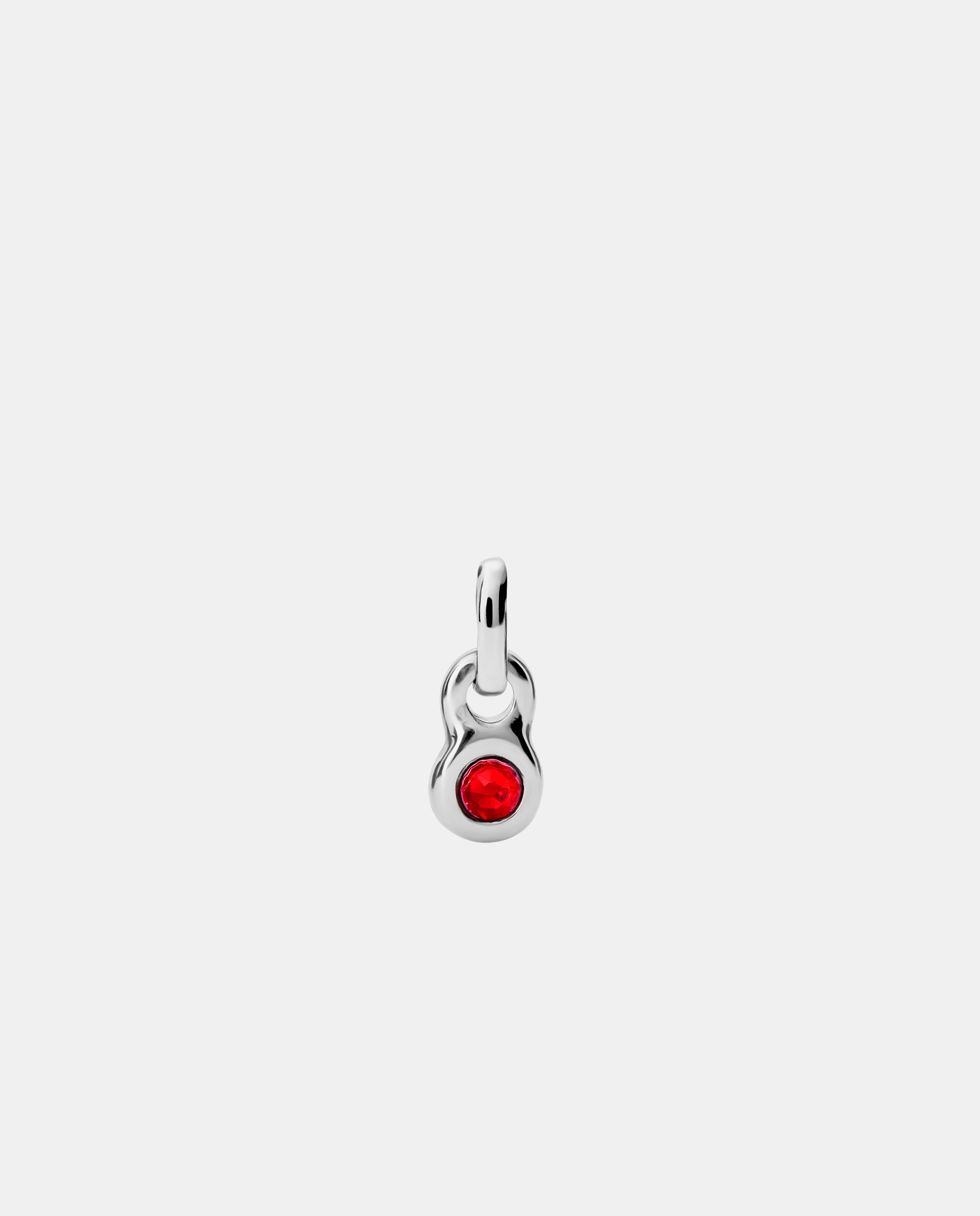 Charm bañado en plata de ley con cristal rojo Plata UNO de 50 Plata-1