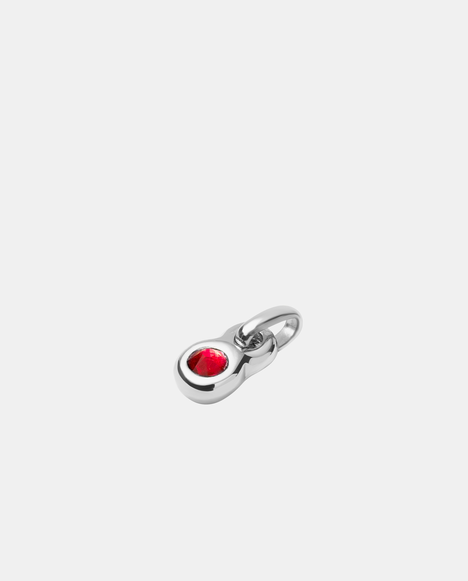 Charm bañado en plata de ley con cristal rojo Plata UNO de 50 Plata-2