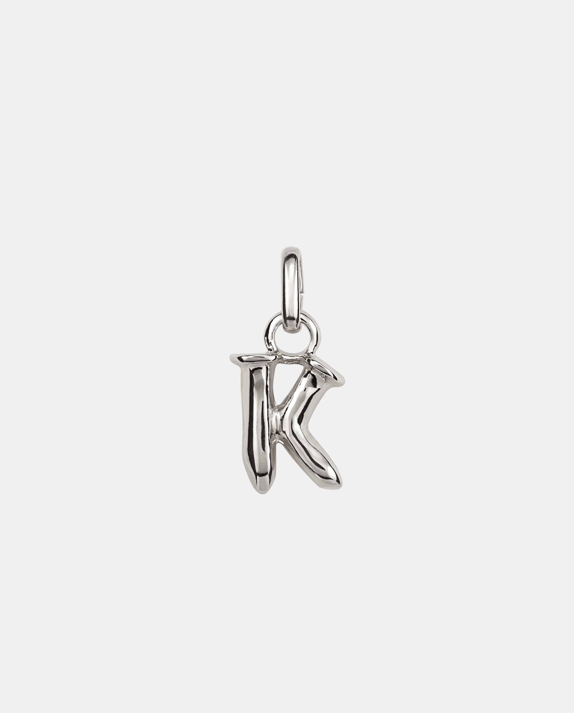 Charm letra K pequeña bañado en plata de ley - UNO de 50 - Plata Plata-2