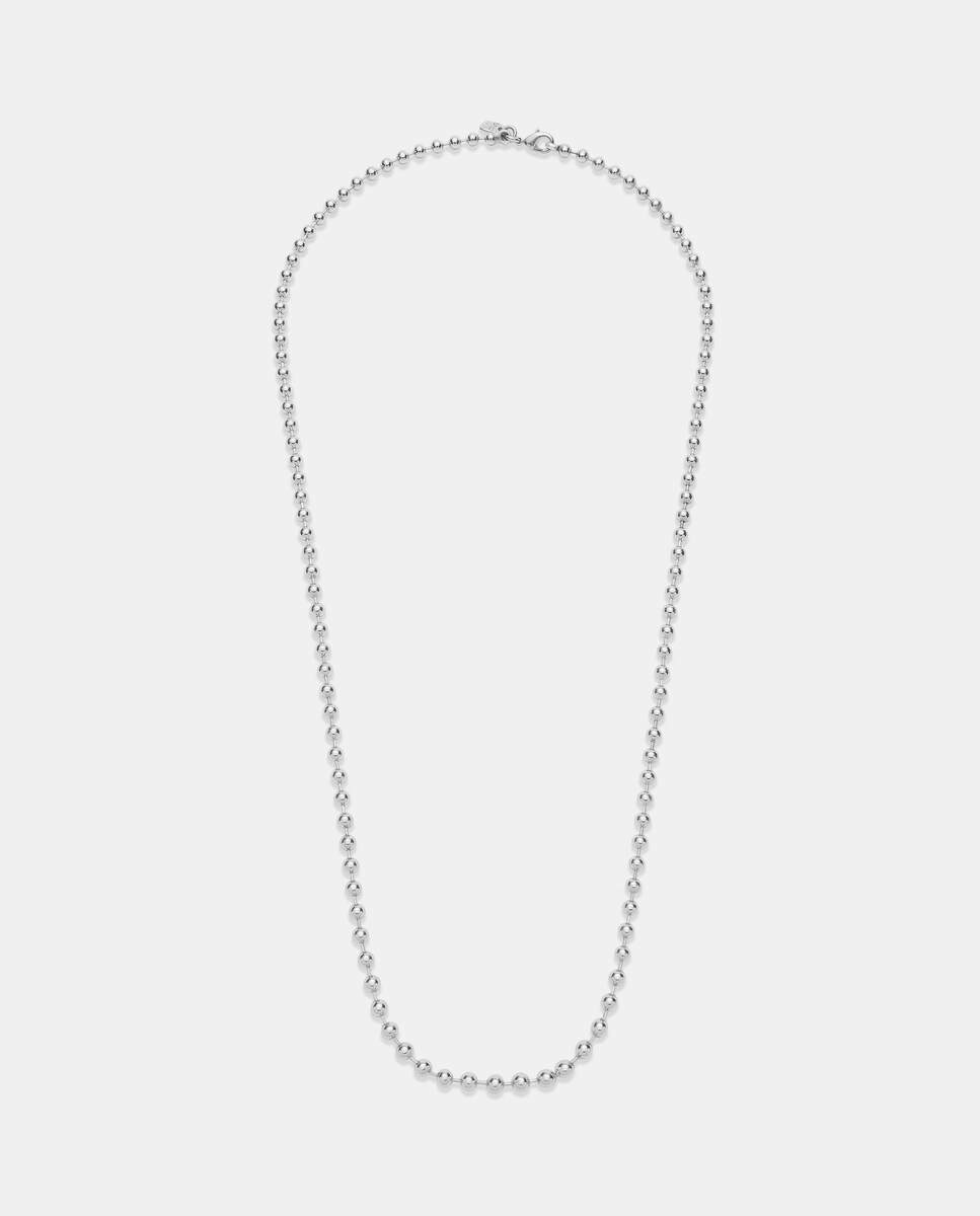 Cadena larga bolas bañada en plata de ley Plata-1