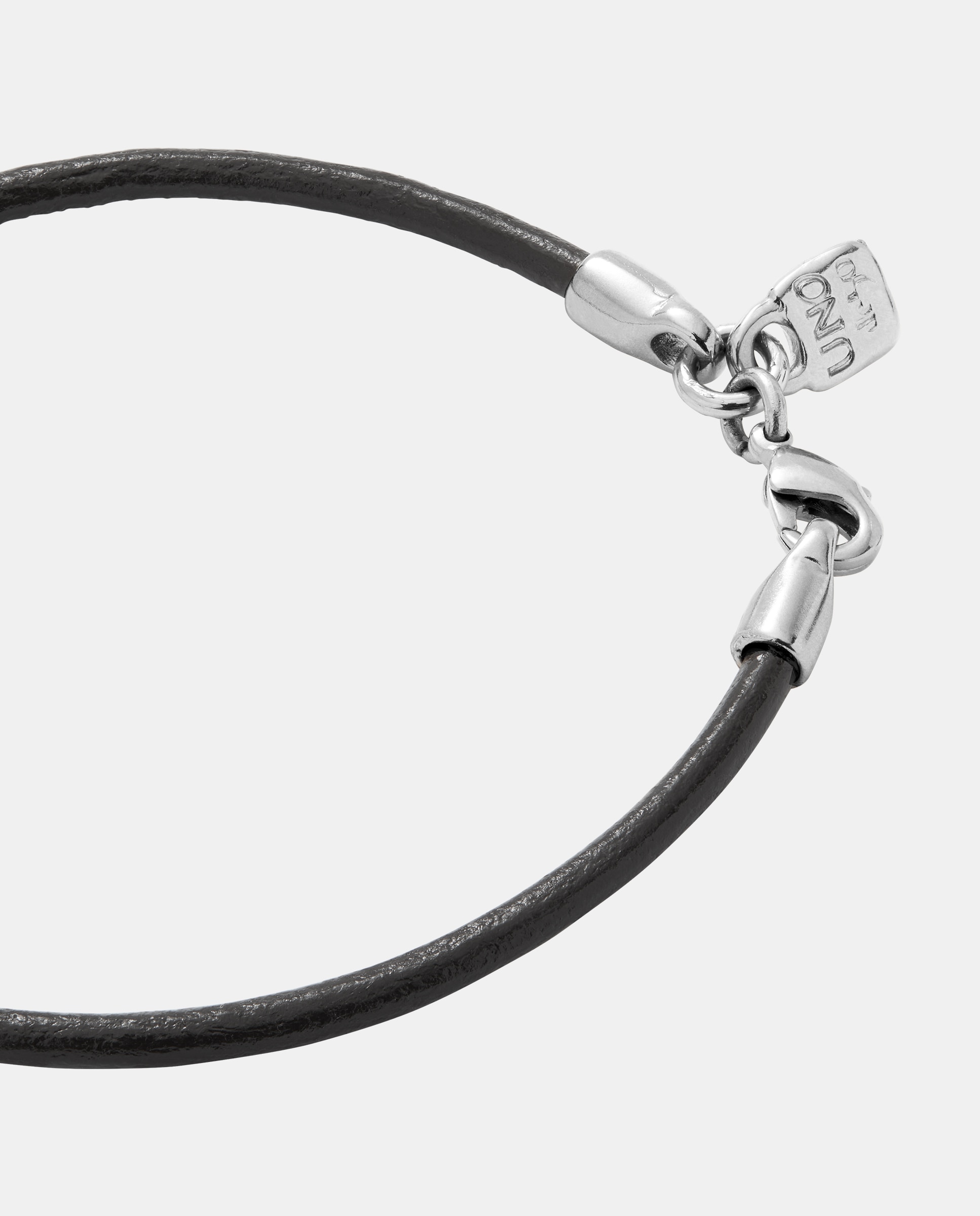 Imagen 4 de Pulsera de cuero bañada en plata de ley - Plata Plata