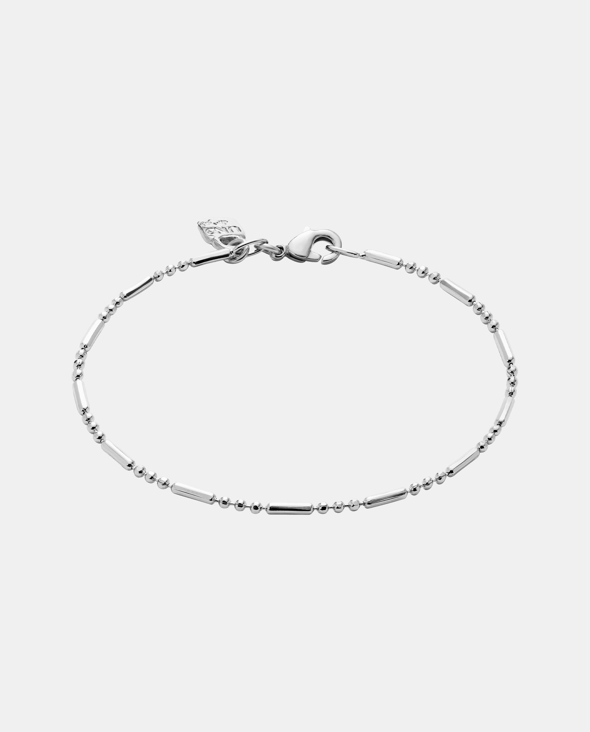 Pulsera de cadena con bolas y piezas adas bañada en de ley - UNO de 50 - Plata Plata-1