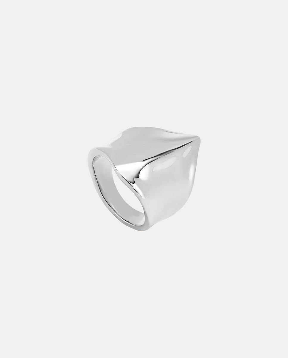 Anillo bañado en plata de ley figura mantarraya Plata-3