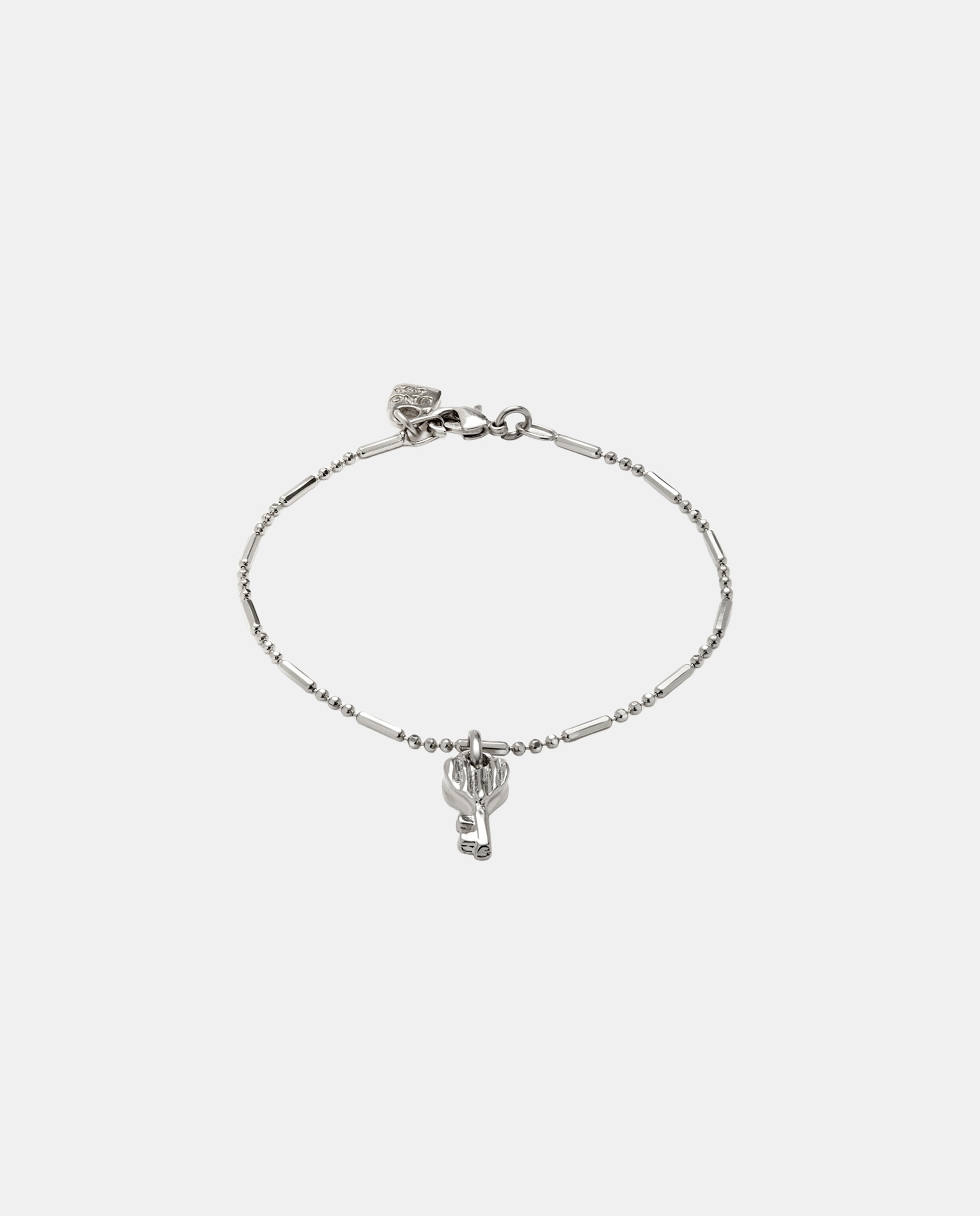 Pulsera de cadena con charm llave de aleación de metales bañado en plata de ley - UNO de 50 - Plateado Plateado-1