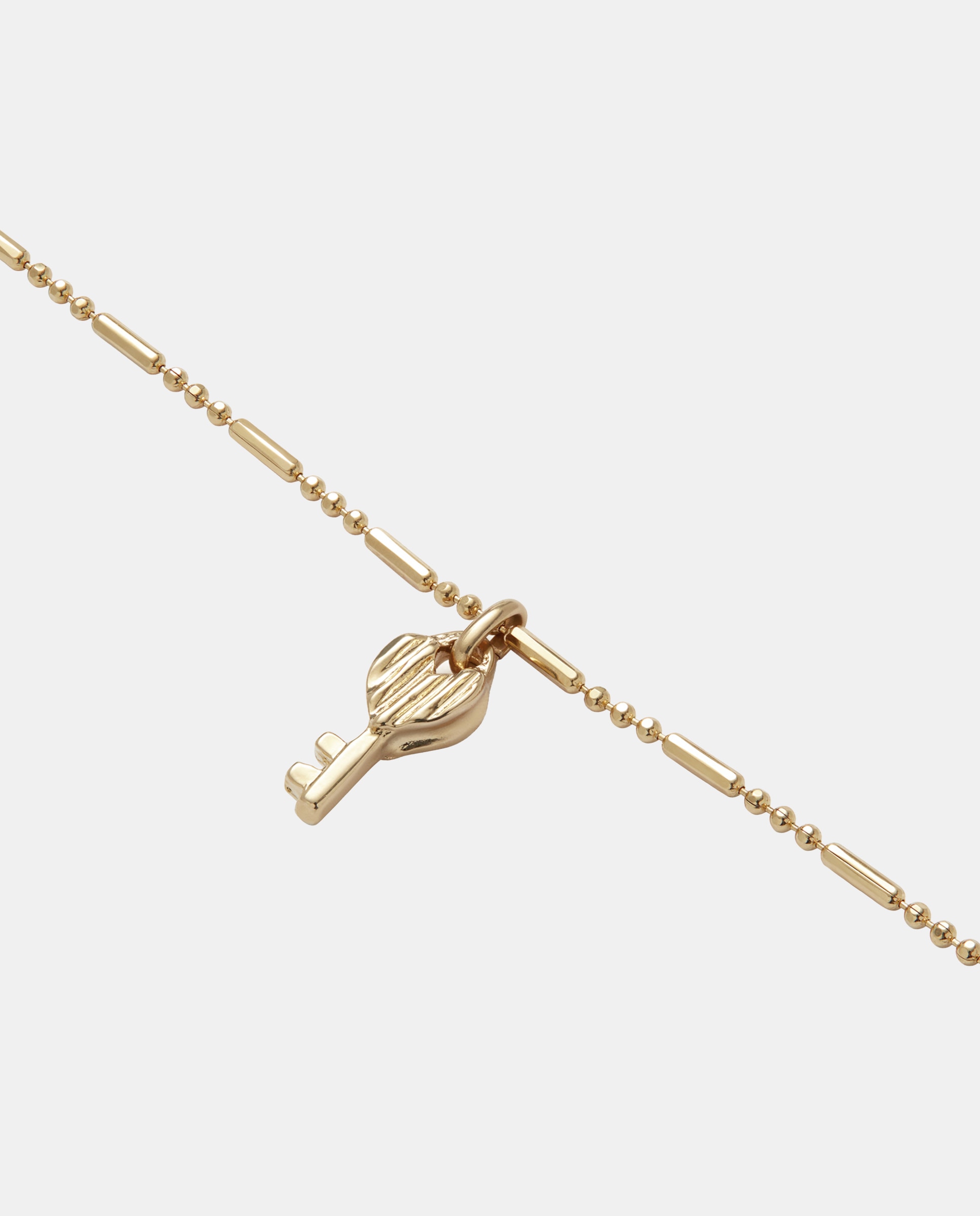 Pulsera de cadena con charm llave de aleación de metales bañado en oro18k - UNO de 50 - Dorado Dorado-3