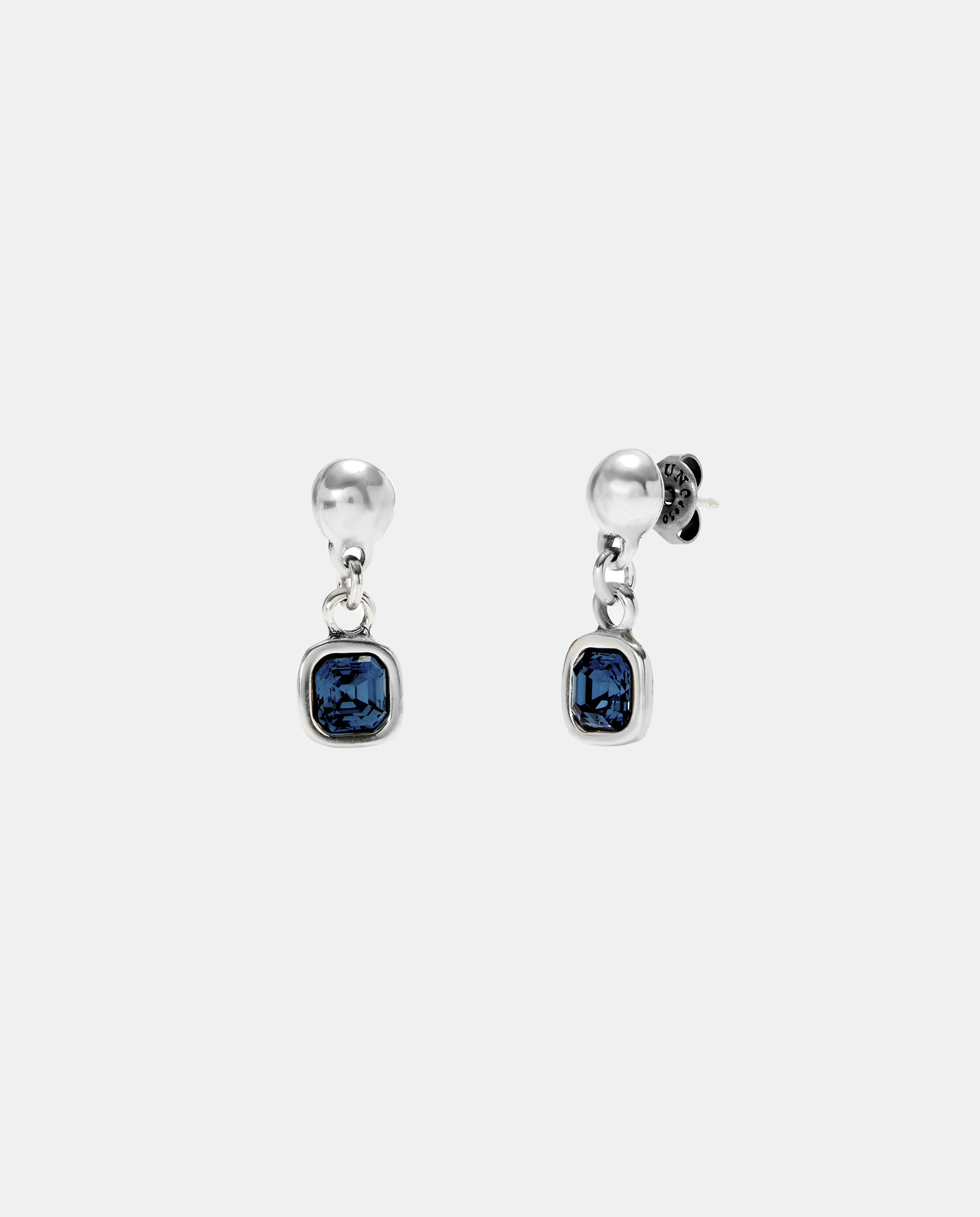 Pendientes en aleaciaón de metales bañada en plata de ley con cristal - UNO de 50 - Azul claro Azul claro-1