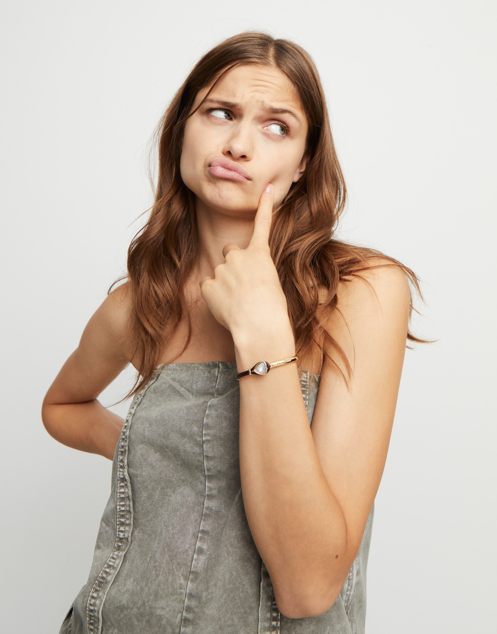 Pulsera fina bañada en 18k y cristal facetado - UNO de 50 - Oro Oro-5